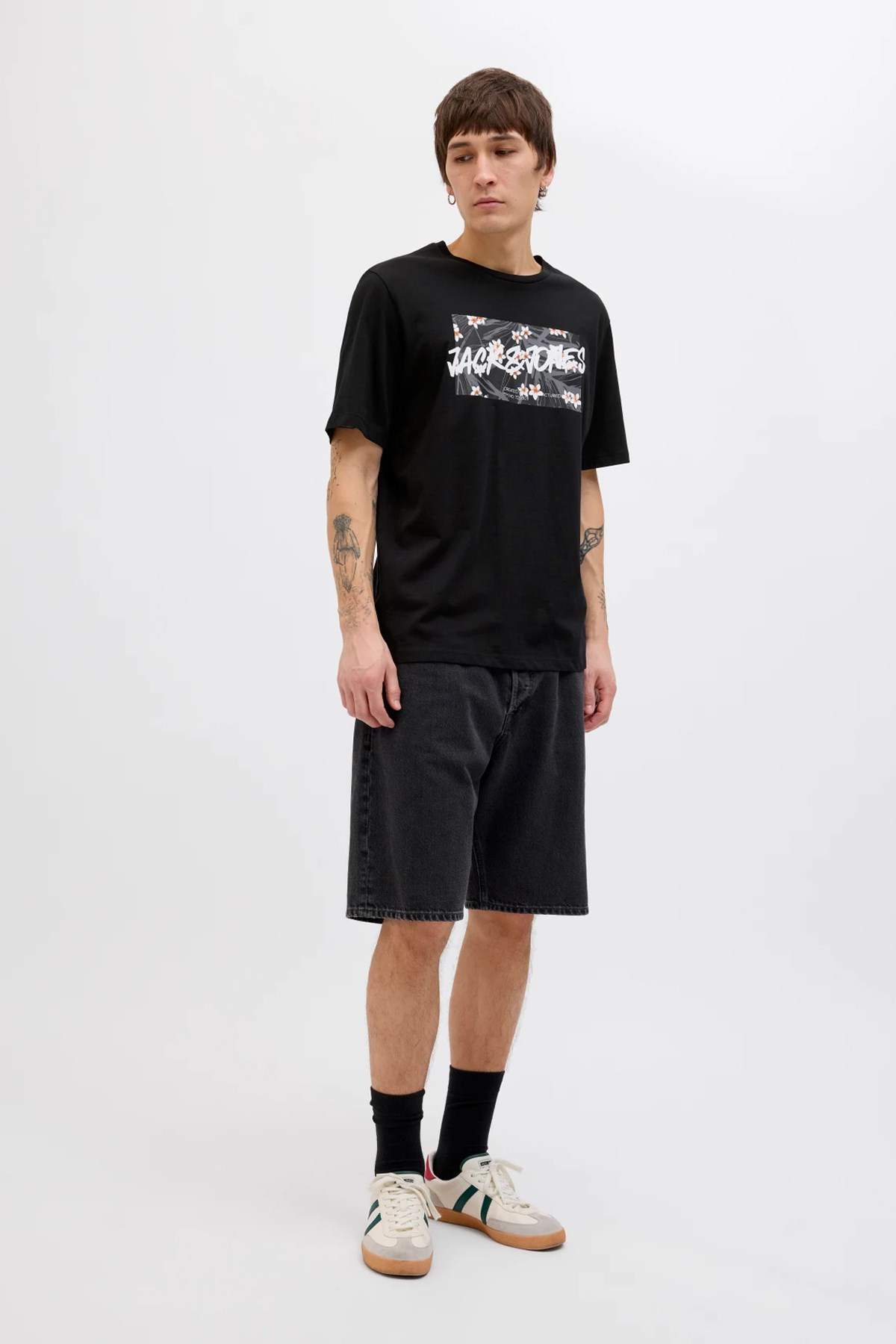 Jack & Jones Jjhawaii Shape Erkek Tişört Siyah