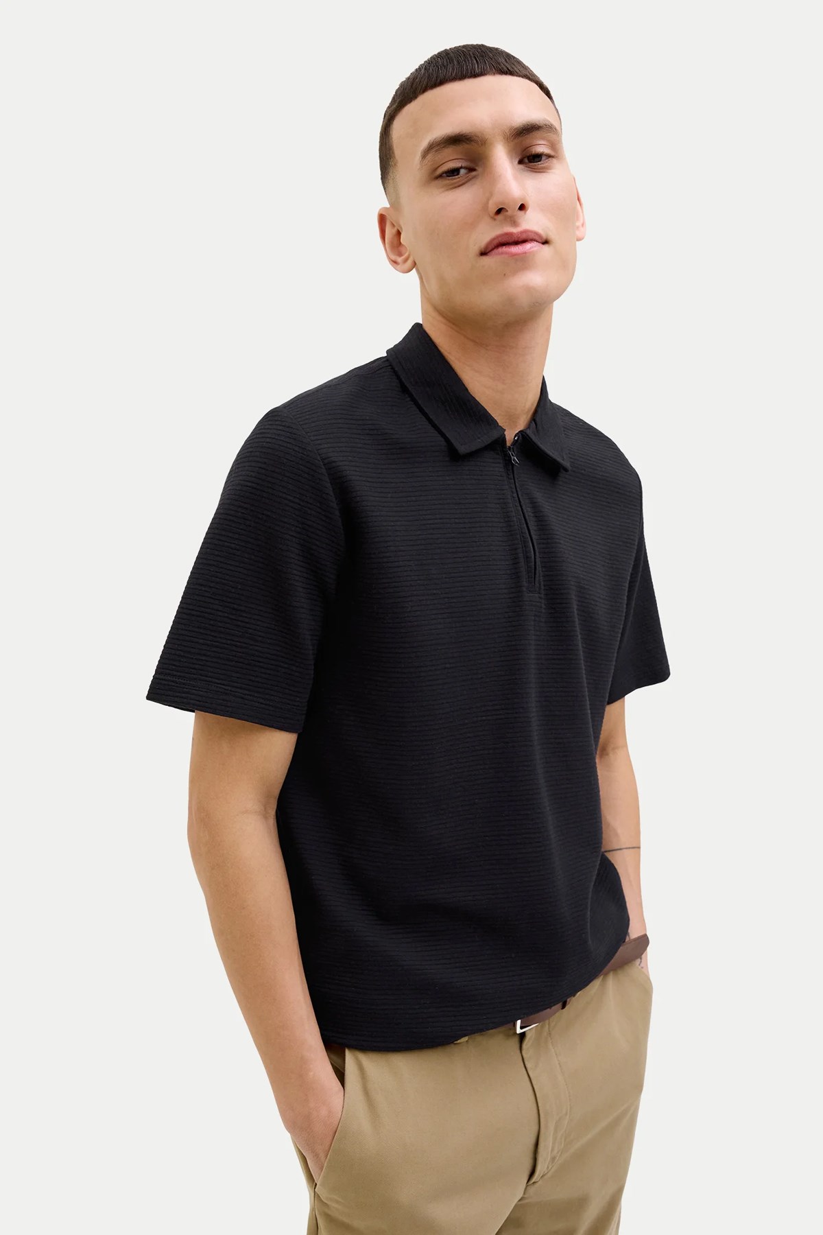 Jack & Jones Jjbenja Erkek Polo Yaka Tişört 12269338 Siyah