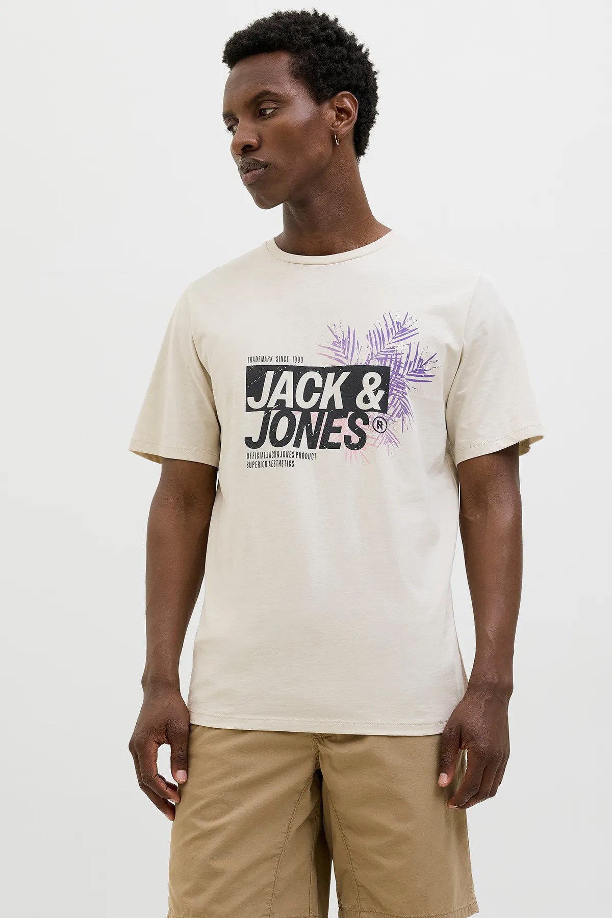 Jack & Jones Jjjaxon Erkek Tişört Bej