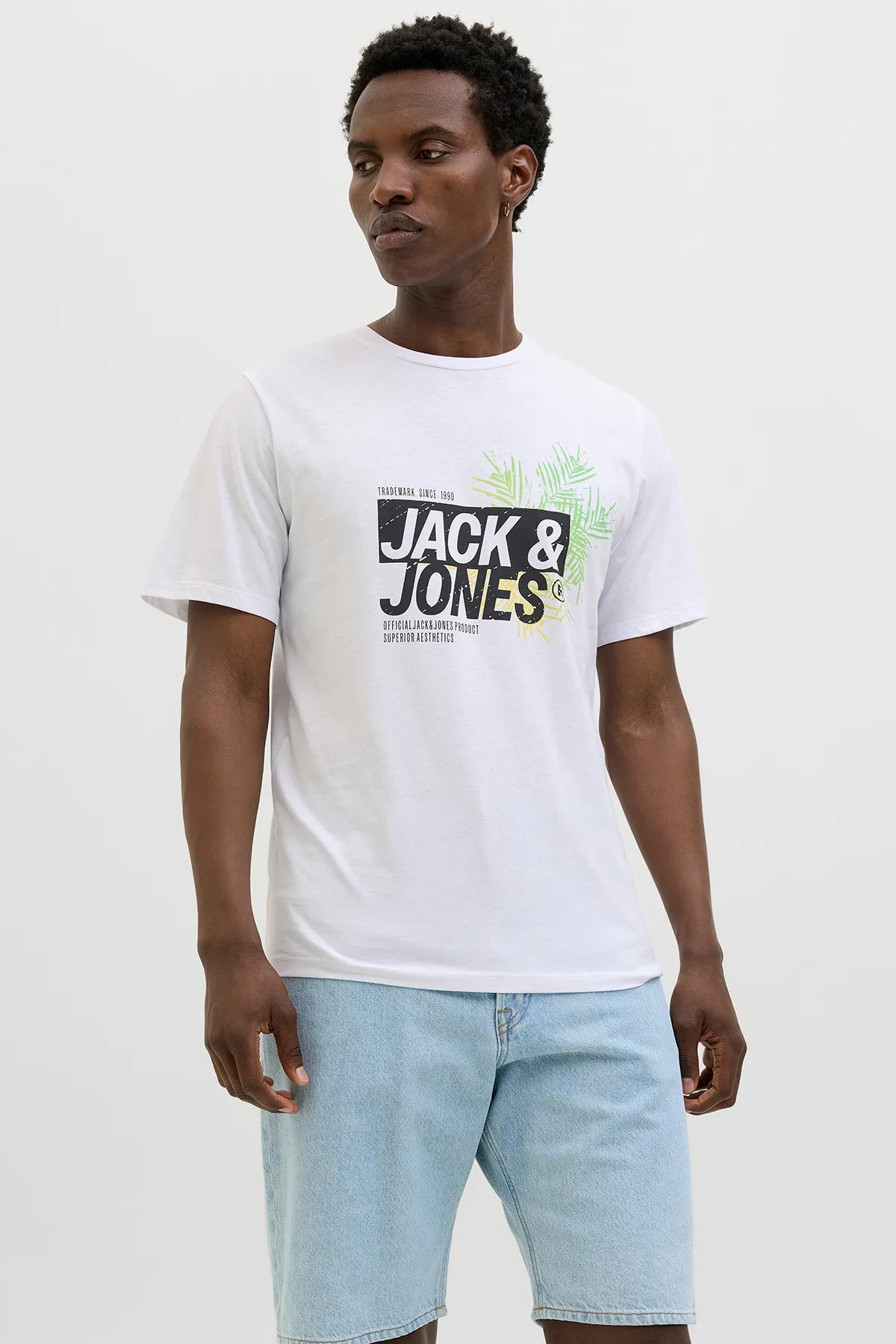 Jack & Jones Jjjaxon Erkek Tişört Beyaz