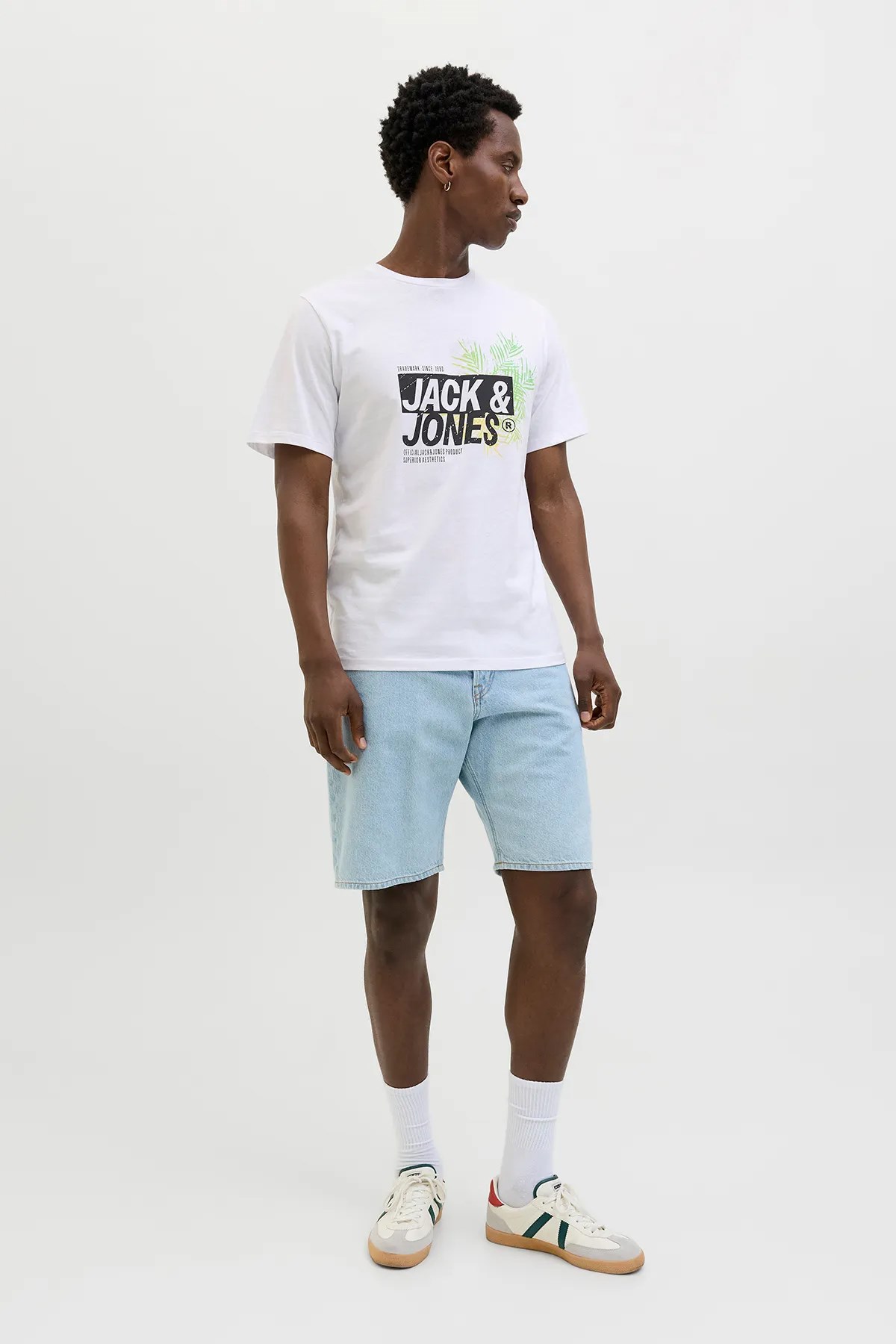 Jack & Jones Jjjaxon Erkek Tişört Beyaz