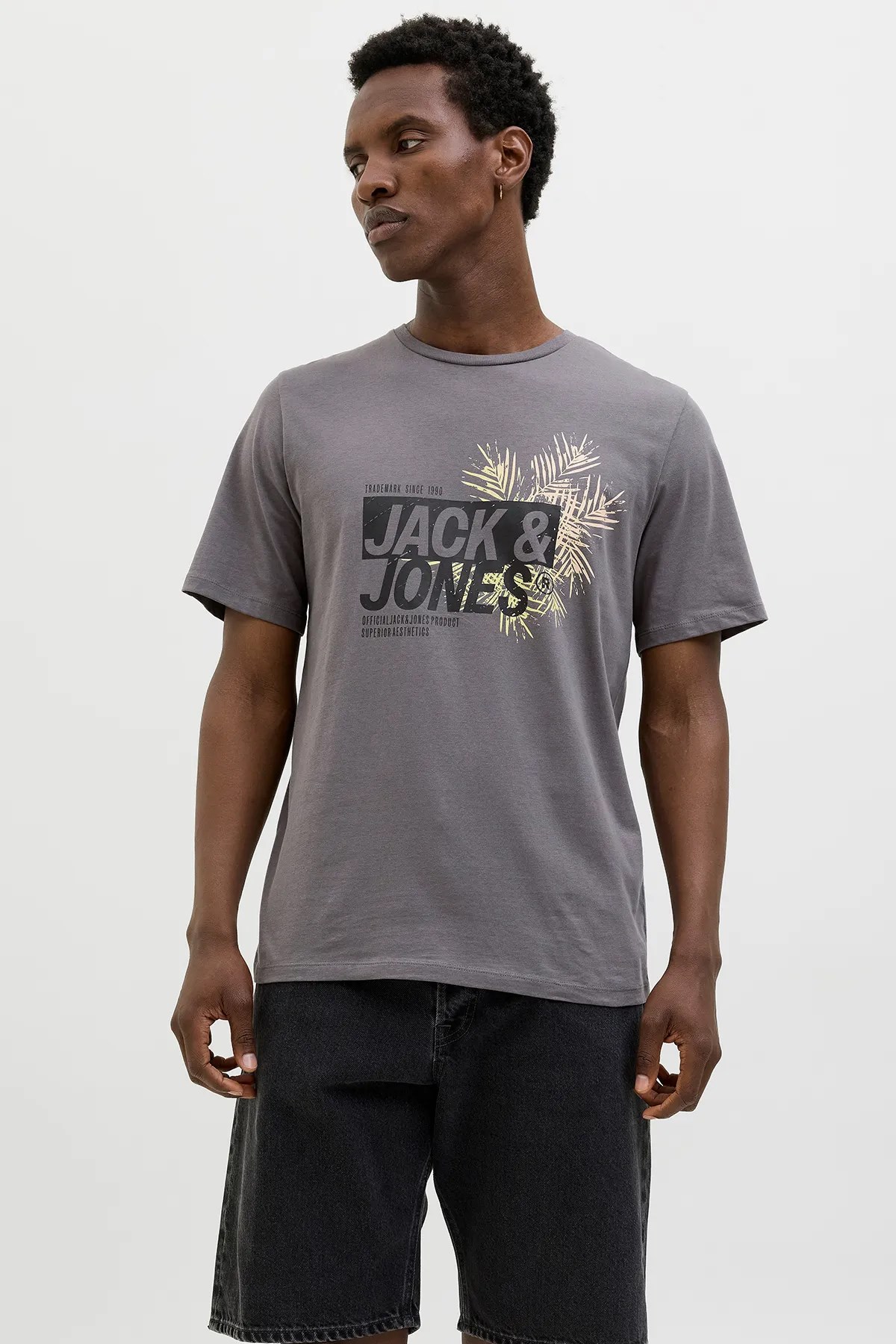 Jack & Jones Jjjaxon Erkek Tişört Gri
