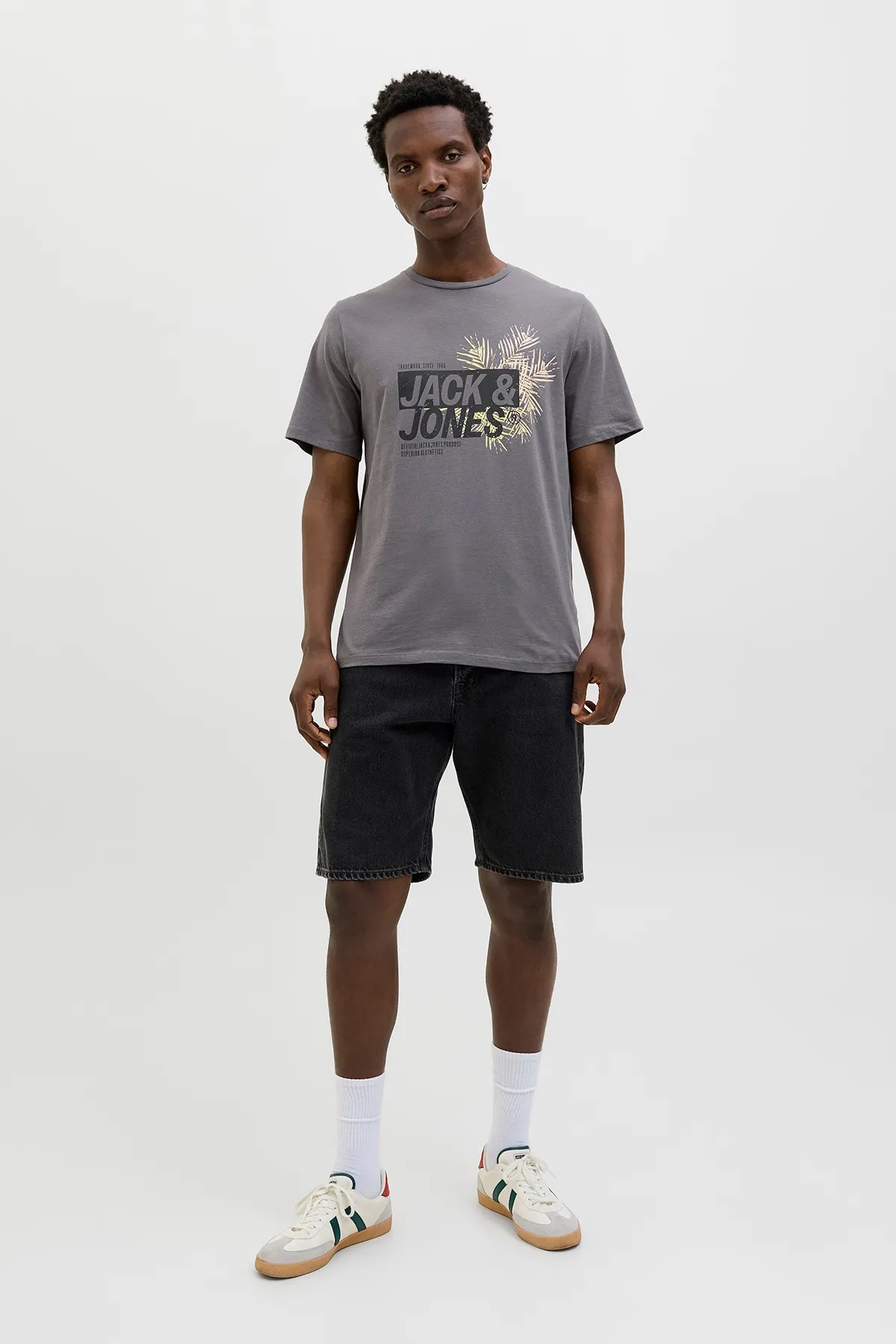 Jack & Jones Jjjaxon Erkek Tişört Gri