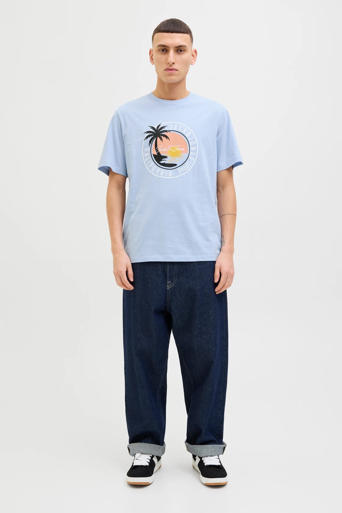 Jack & Jones Jjpalm Erkek Tişört Mavi