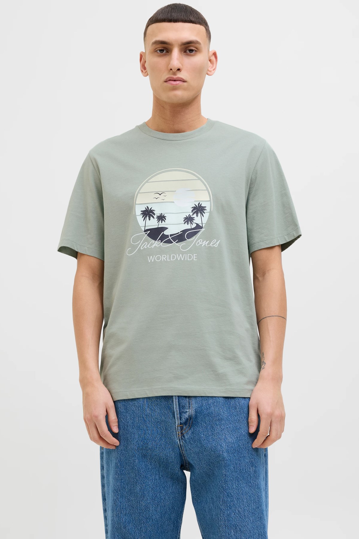 Jack & Jones Jjpalm Erkek Tişört Yeşil