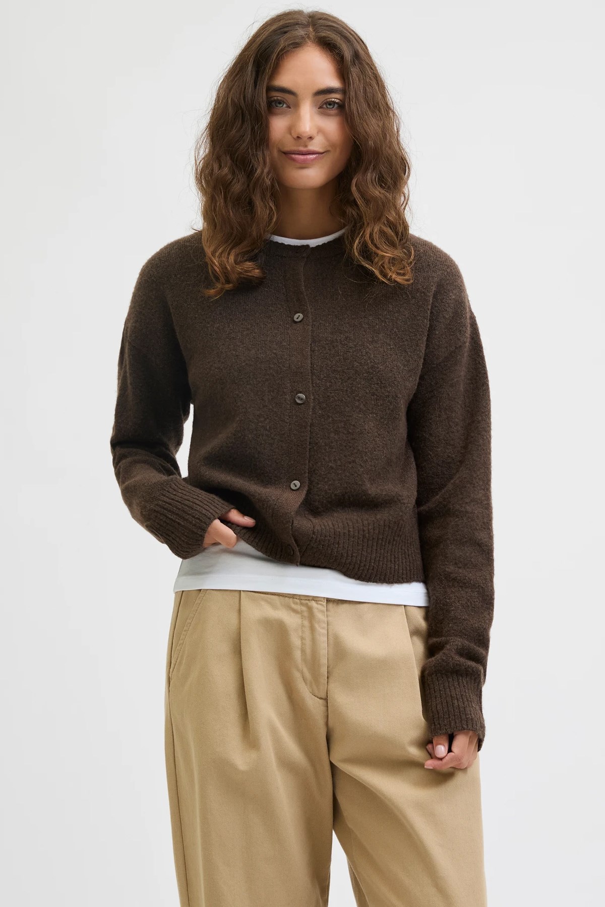 Jack & Jones Jxnatalie Kadın Kazak 12269779 Kahverengi
