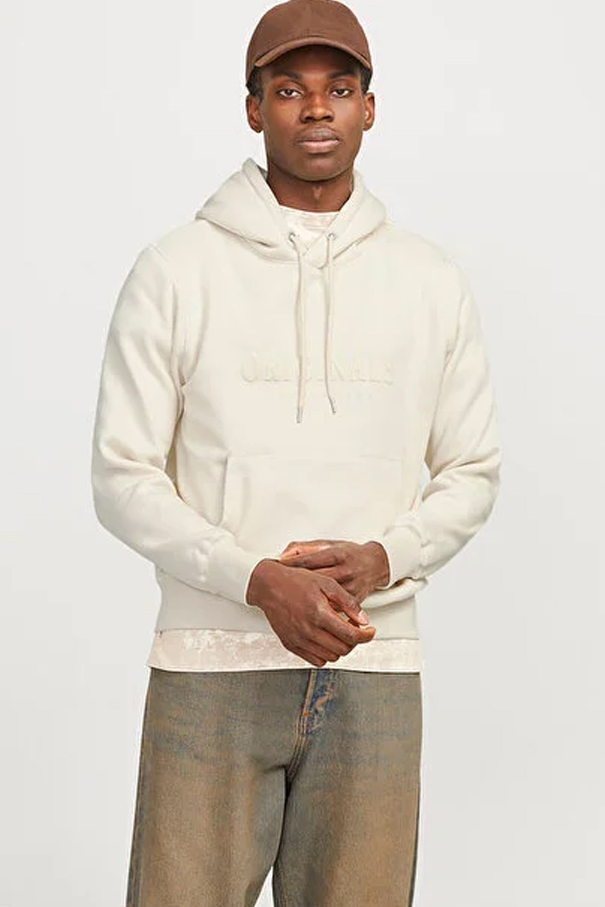 Jack & Jones Jorfrederiksberg Erkek Sweatshirt Beyaz