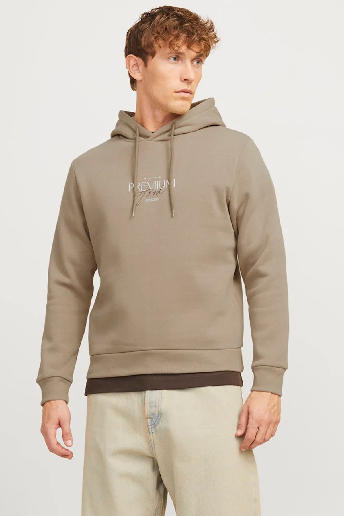 Jack & Jones Jprblaharold Kapüşonlu Erkek Sweat 12271193 Gri