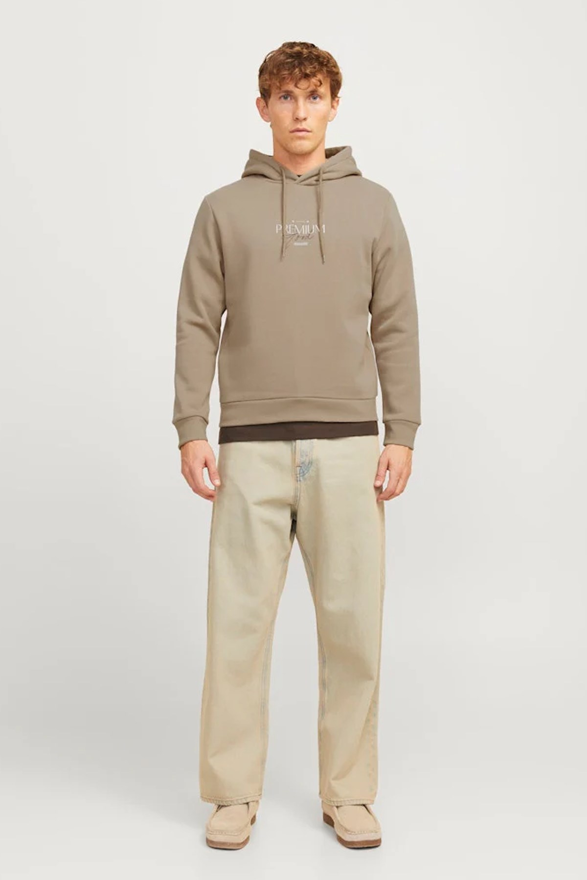 Jack & Jones Jprblaharold Kapüşonlu Erkek Sweat 12271193 Gri