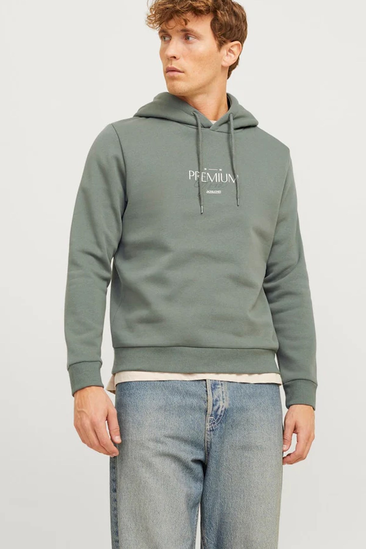 Jack & Jones Jprblaharold Kapüşonlu Erkek Sweat 12271193 Yeşil