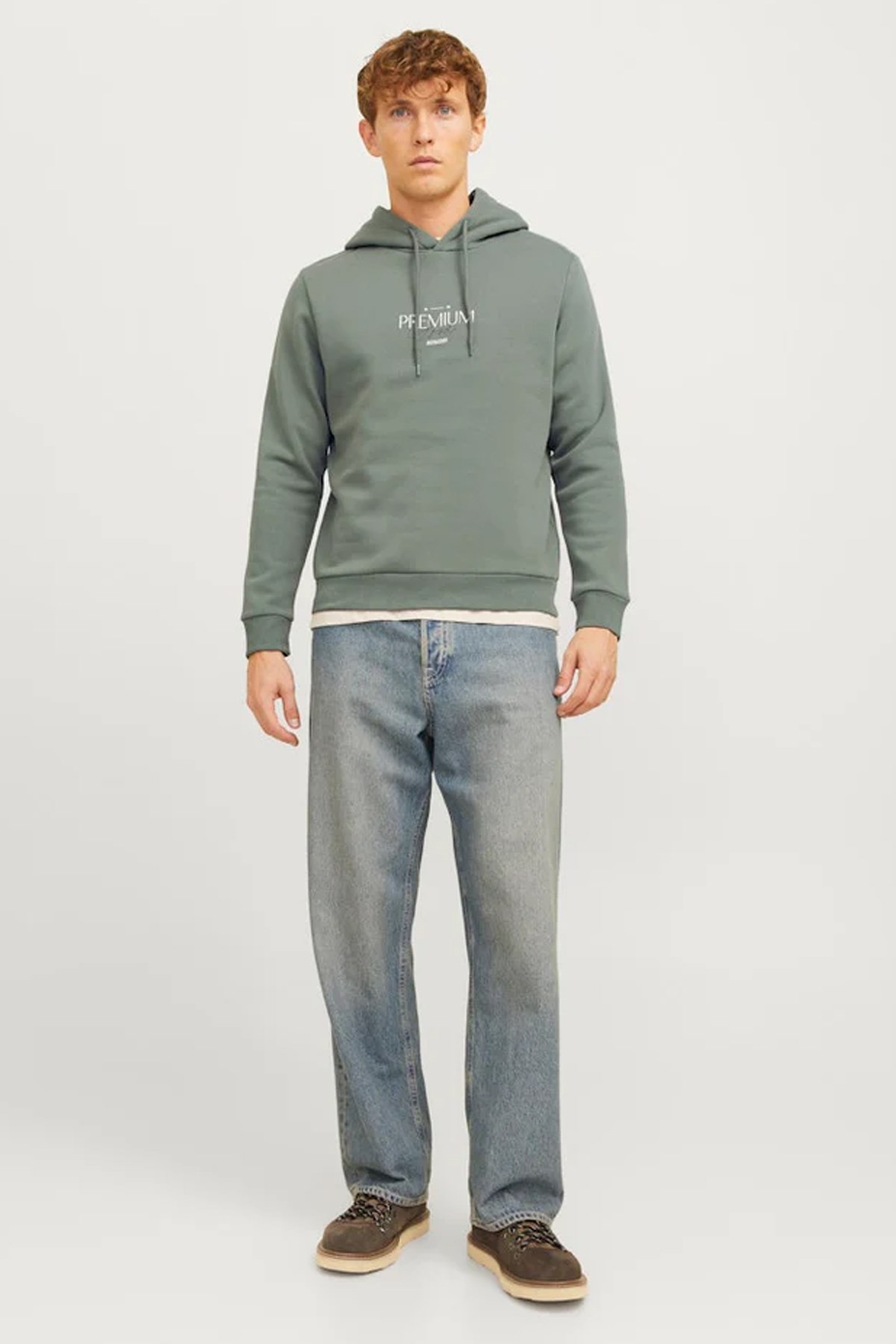 Jack & Jones Jprblaharold Kapüşonlu Erkek Sweat 12271193 Yeşil