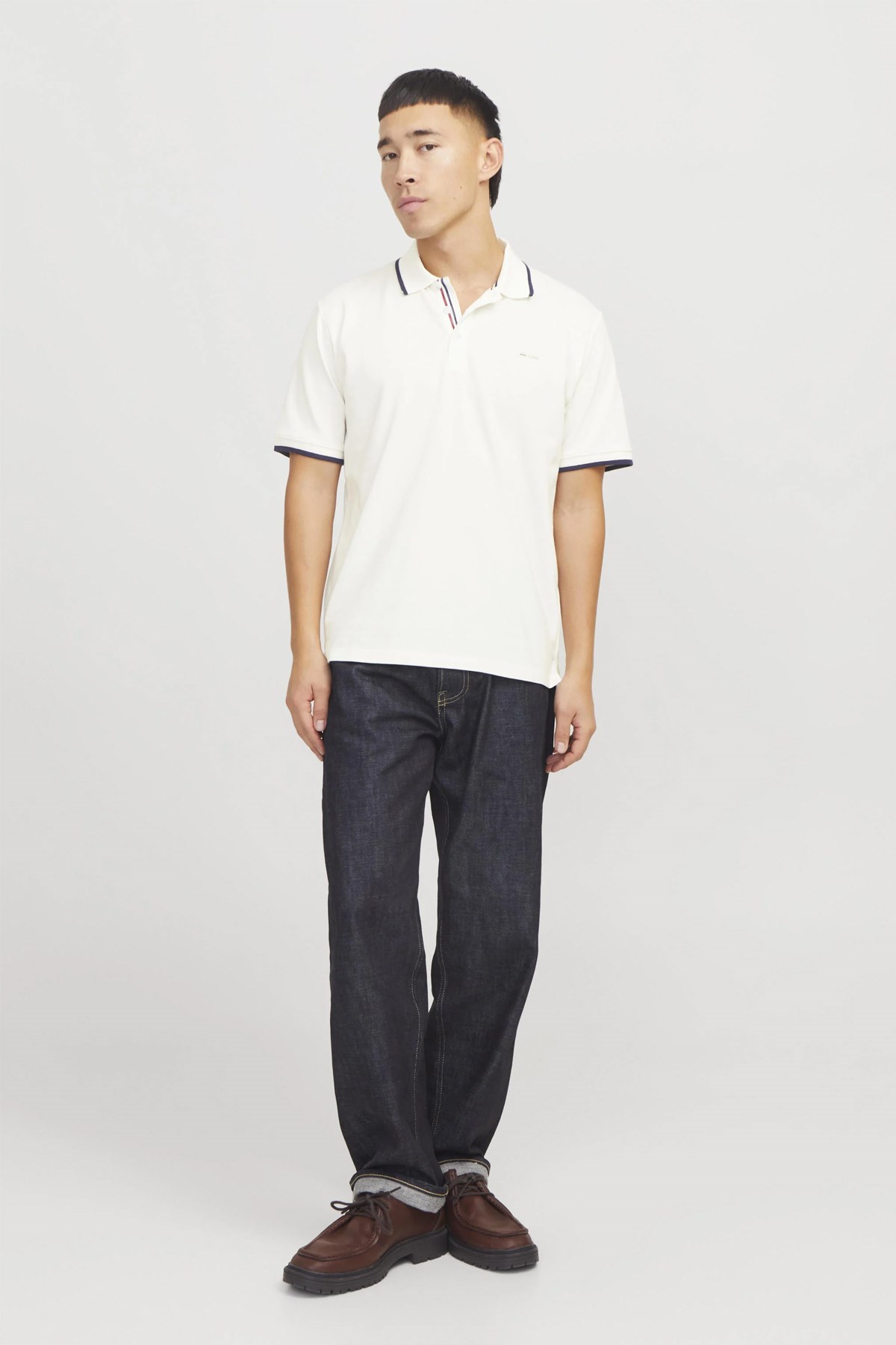 Jack & Jones Jprblualves Erkek Polo Yaka Tişört 12274681 Beyaz