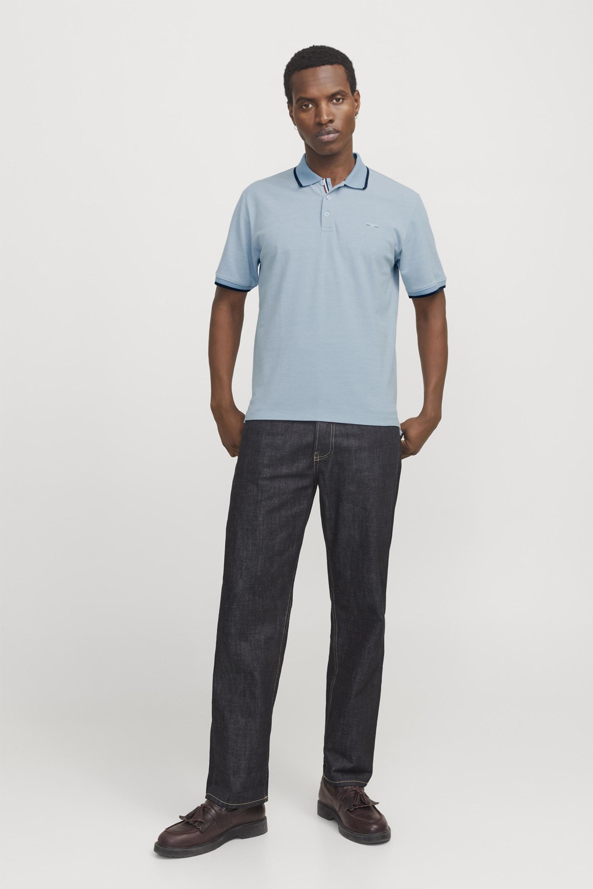 Jack & Jones Jprblualves Erkek Polo Yaka Tişört 12274681 Mavi