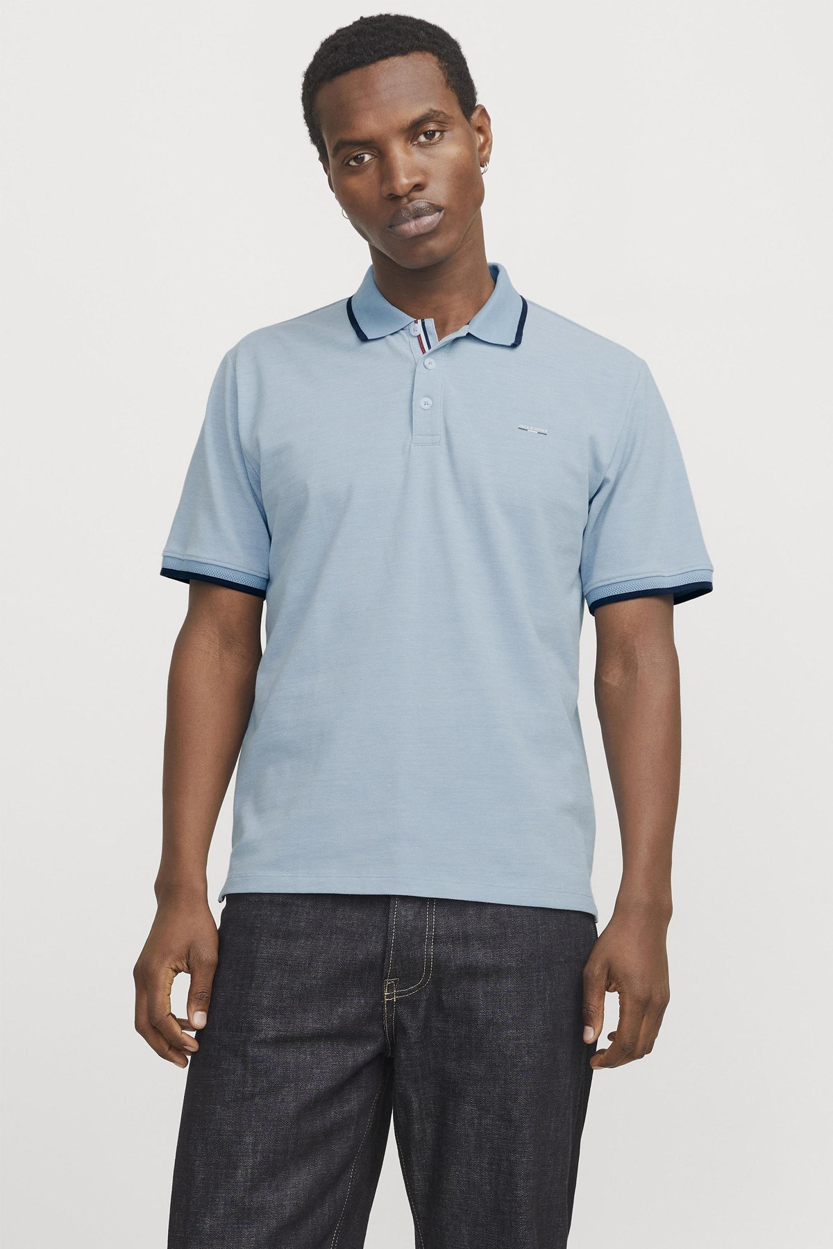 Jack & Jones Jprblualves Erkek Polo Yaka Tişört 12274681 Mavi