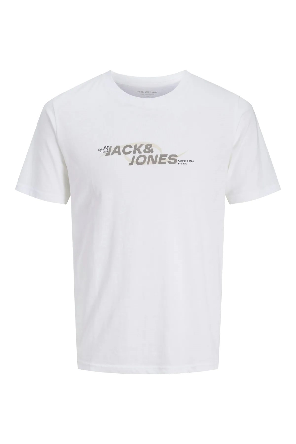Jack & Jones Jcotarmac Print Fst Erkek Tişört 12276408 Beyaz