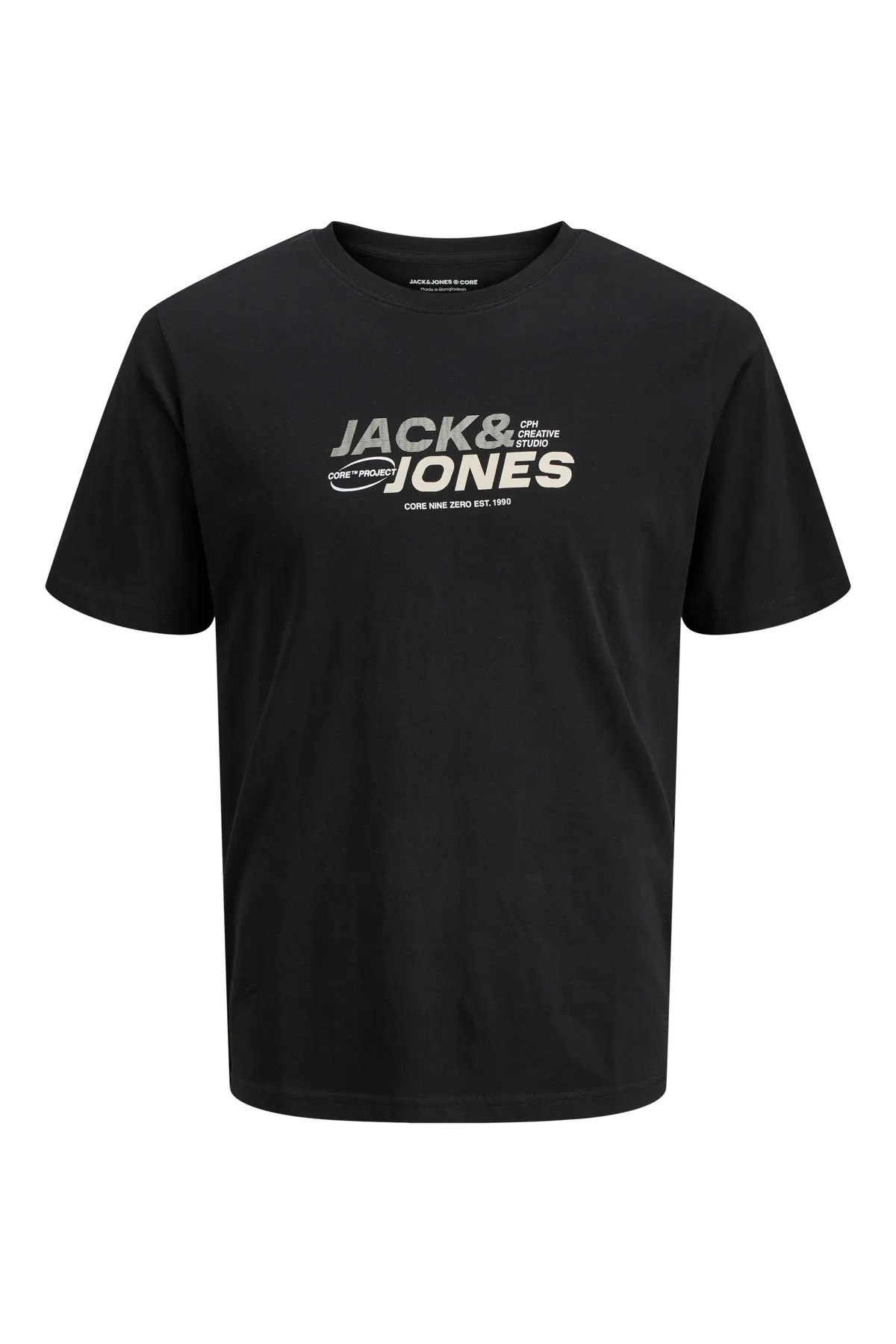 Jack & Jones Jcotarmac Print Fst Erkek Tişört 12276408 Siyah