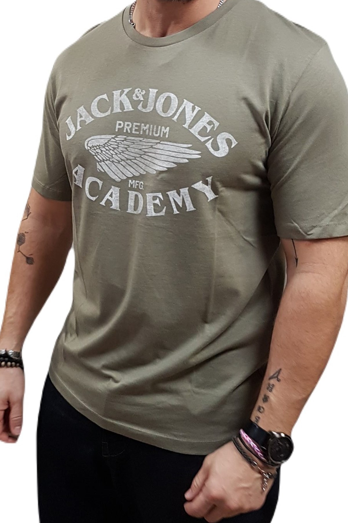 Jack & Jones Jprblufreddy Ss Erkek Tişört 12276650 Gri