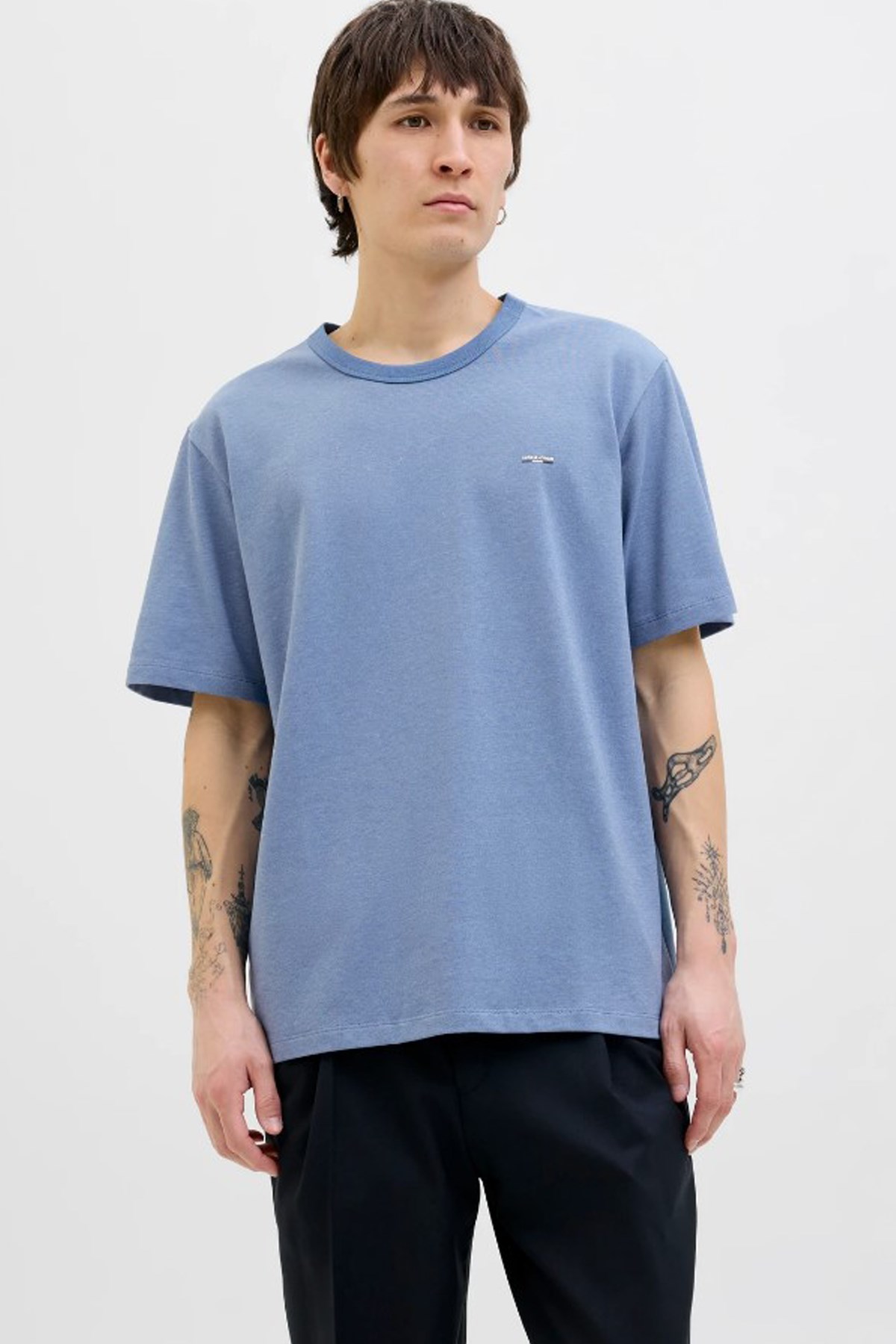 Jack & Jones Jprblualves Erkek Tişört 12276801 Mavi