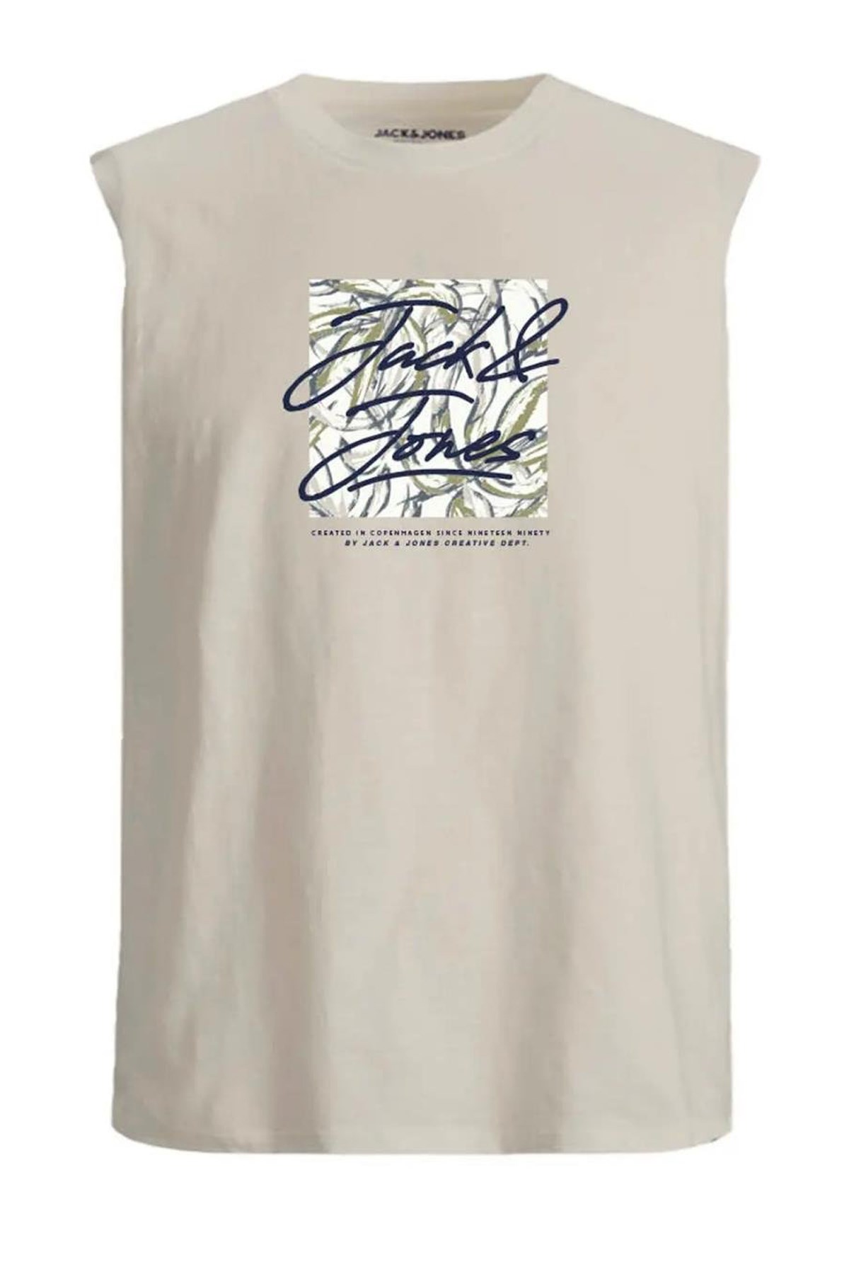 Jack & Jones Jorsplit Tee Sl Erkek Tişört 12277942 Krem