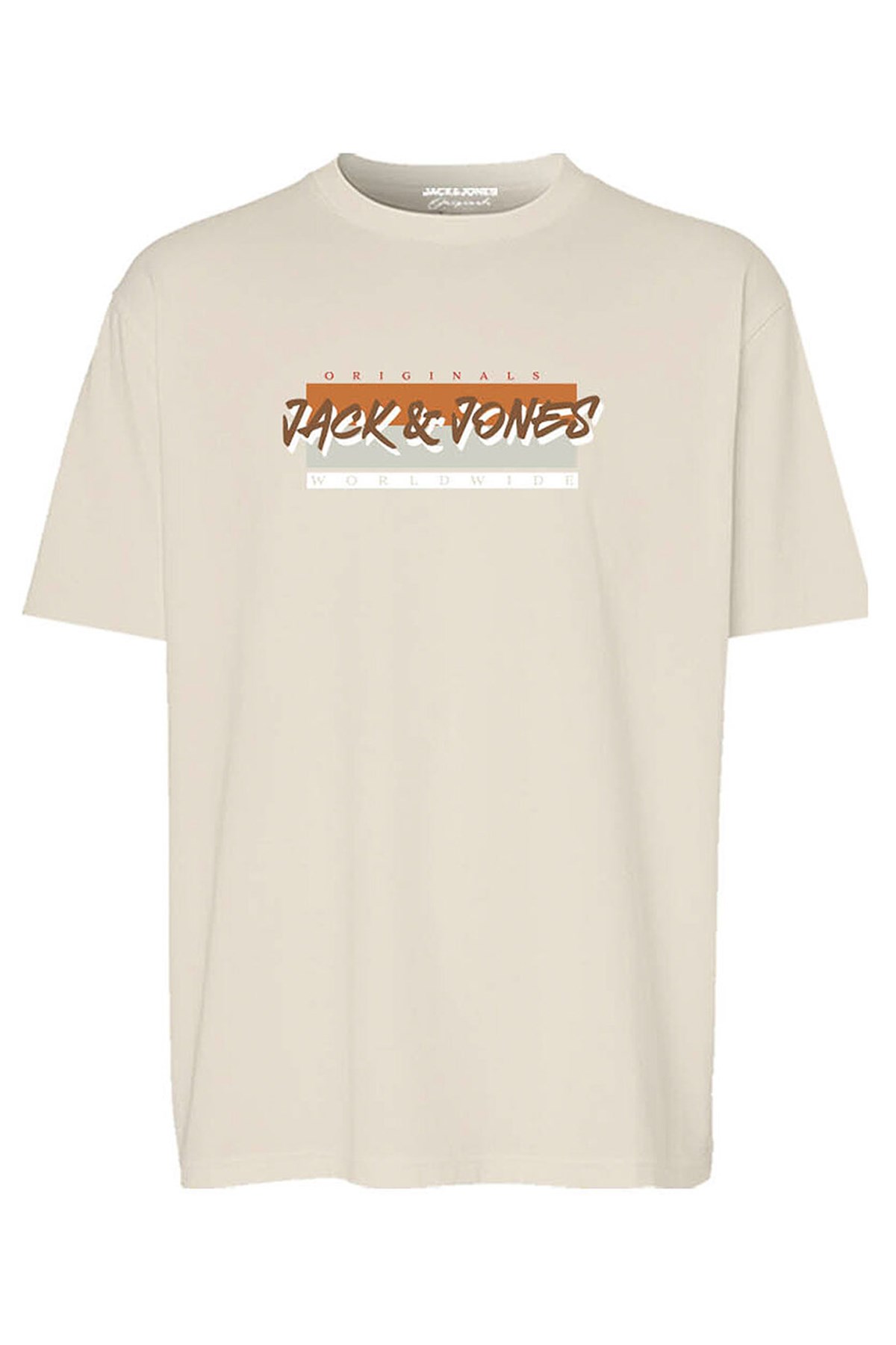 Jack & Jones Jorvarenna Fst Erkek Tişört 12277944 Krem