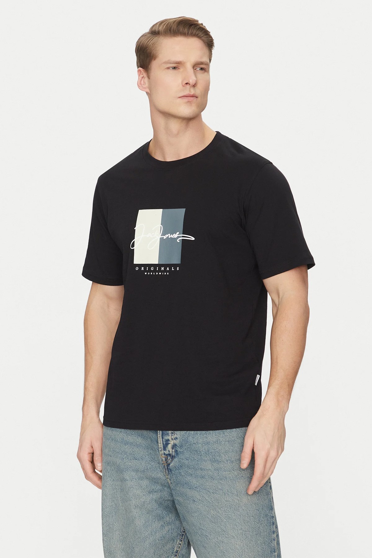 Jack & Jones Jorfrederiksberg Erkek Tişört 12278266 Siyah