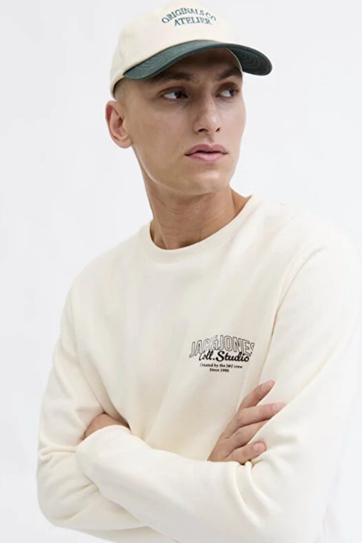Jack & Jones Jjmakoto Erkek Sweatshirt 12278601 Beyaz