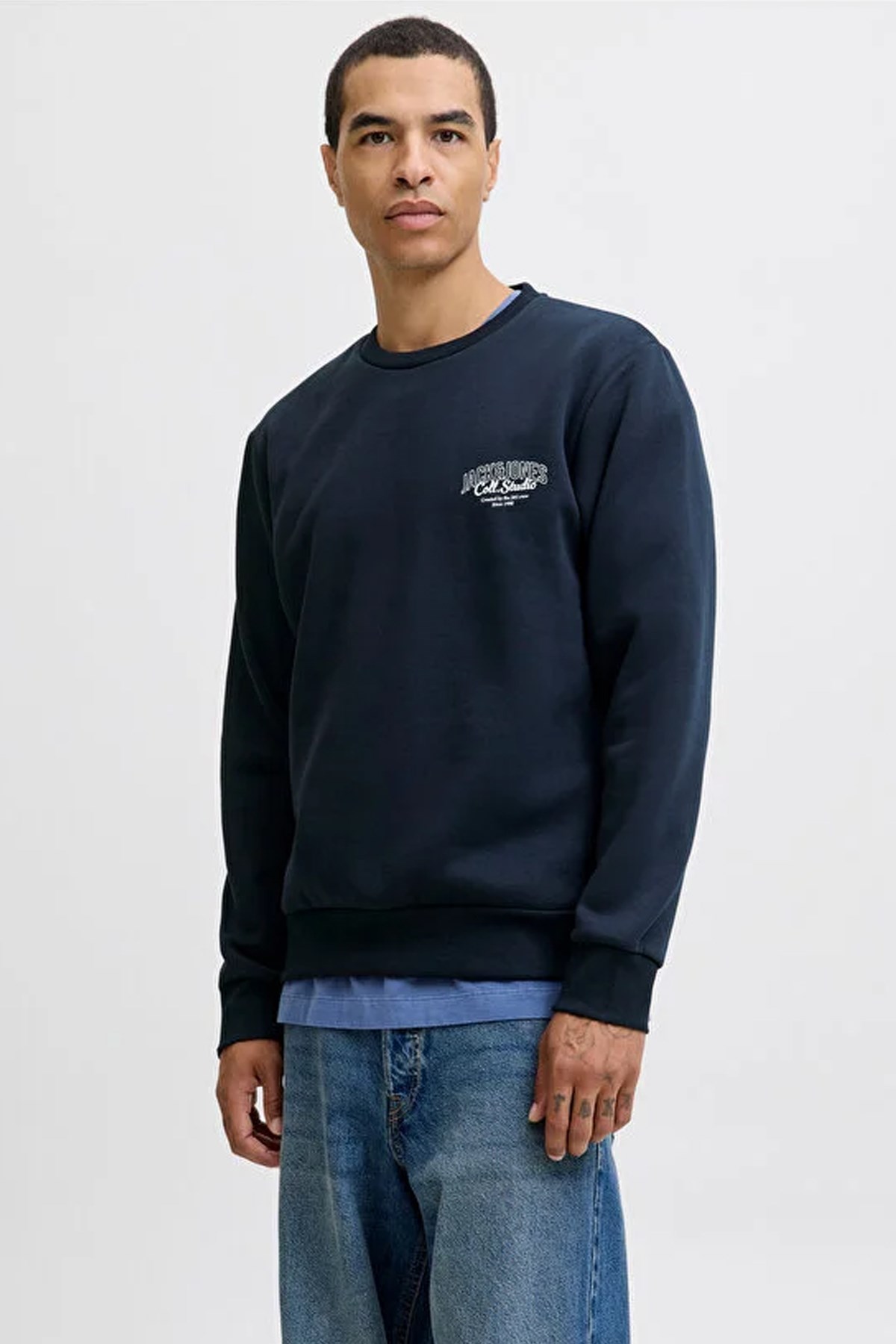 Jack & Jones Jjmakoto Erkek Sweatshirt 12278601 Mavi