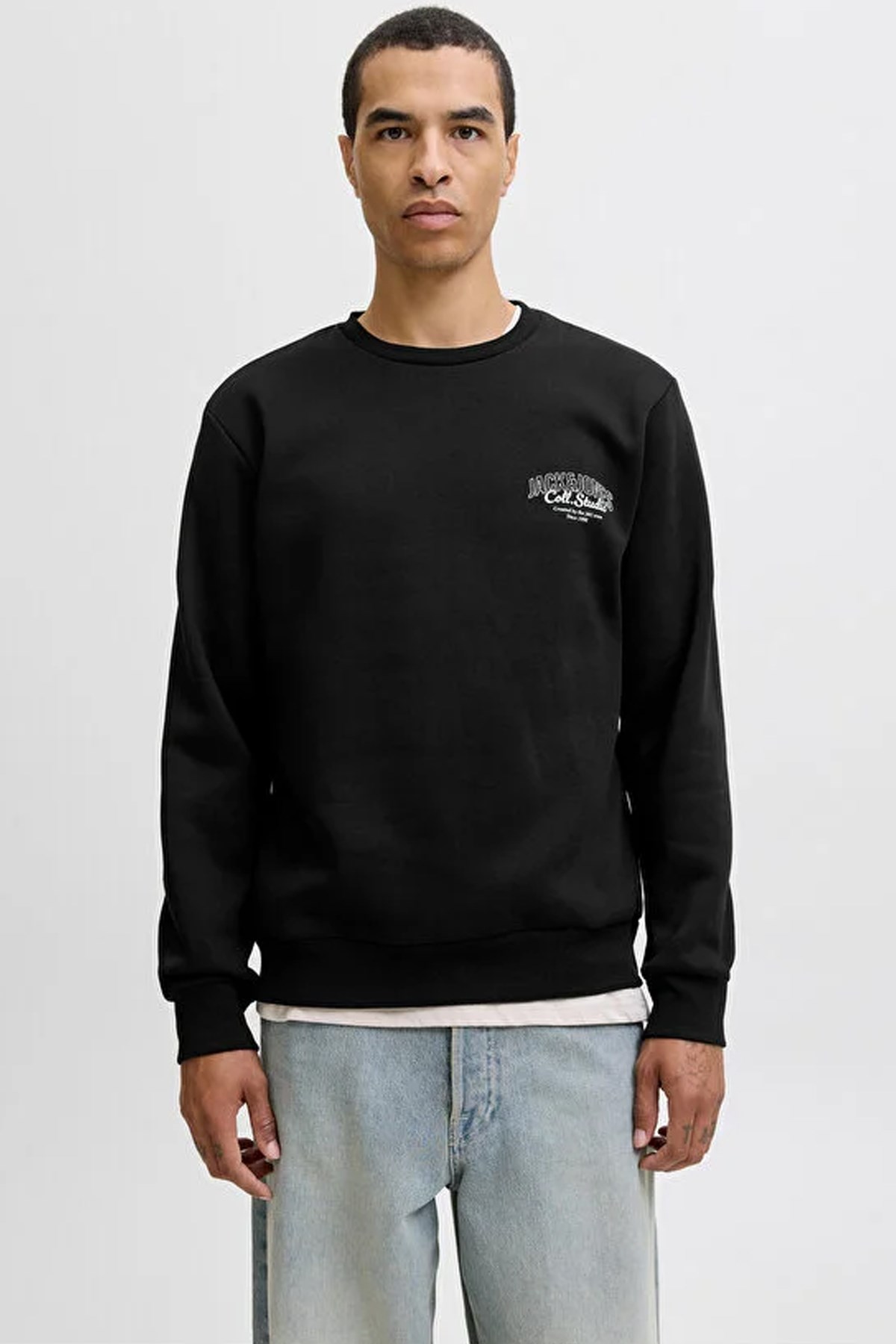 Jack & Jones Jjmakoto Erkek Sweatshirt 12278601 Siyah