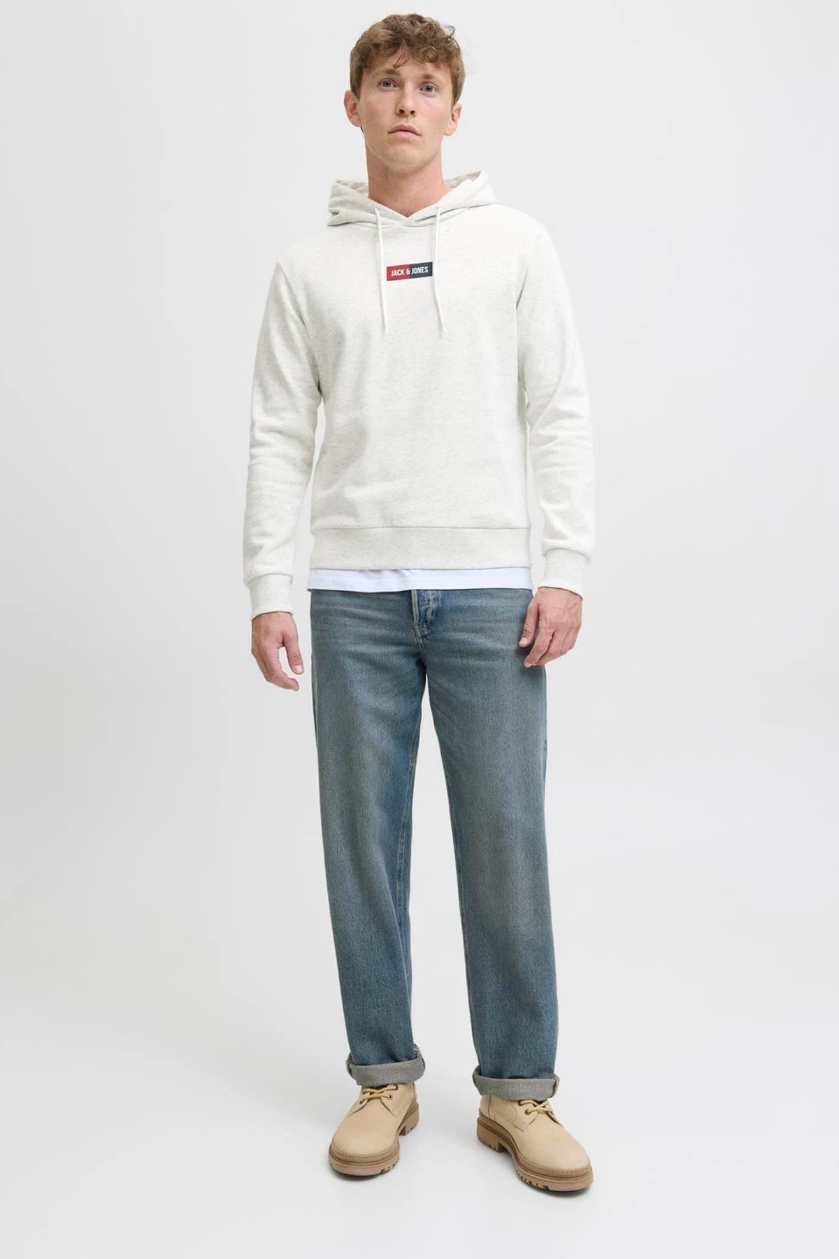 Jack & Jones Jjpan Erkek Sweatshirt 12278618 Beyaz