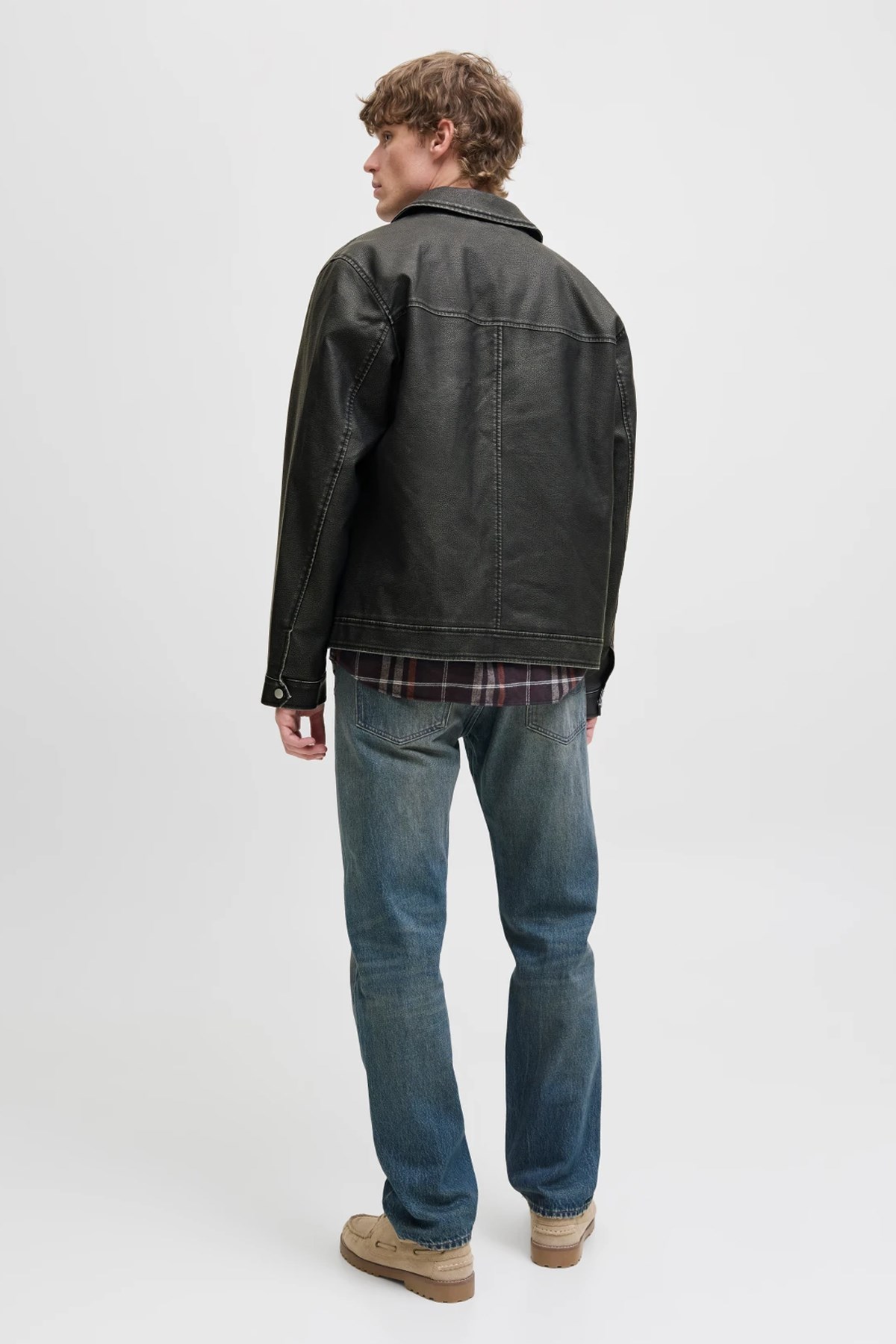 Jack & Jones Jjecasablanca Erkek Deri Mont 12278839 Siyah