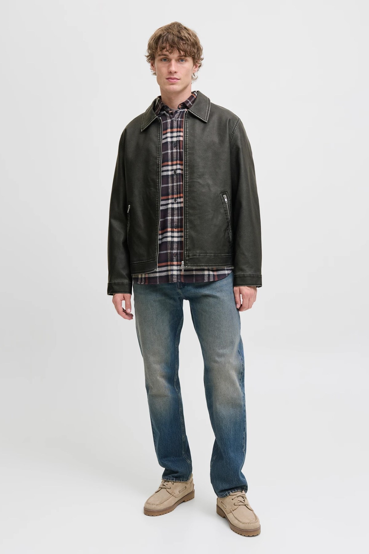 Jack & Jones Jjecasablanca Erkek Deri Mont 12278839 Siyah