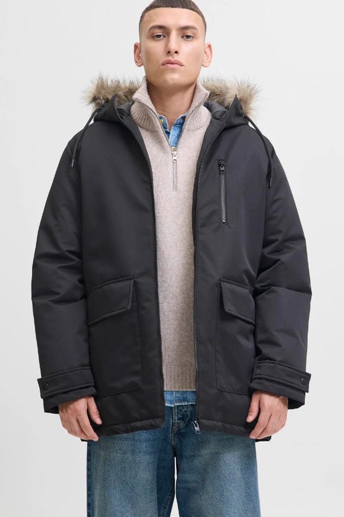Jack & Jones Jjcharlie Erkek Parka 12279464 Siyah