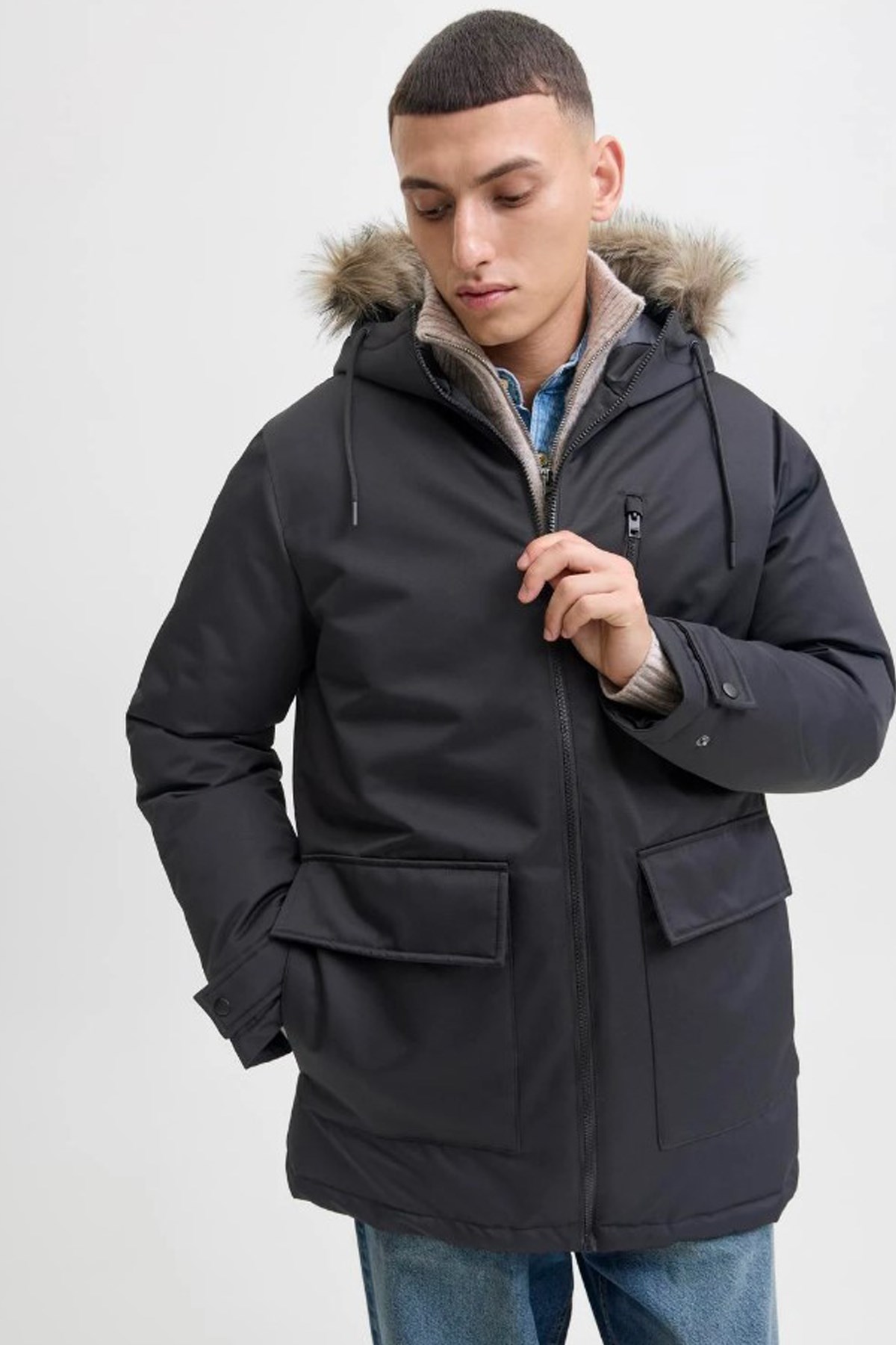 Jack & Jones Jjcharlie Erkek Parka 12279464 Siyah