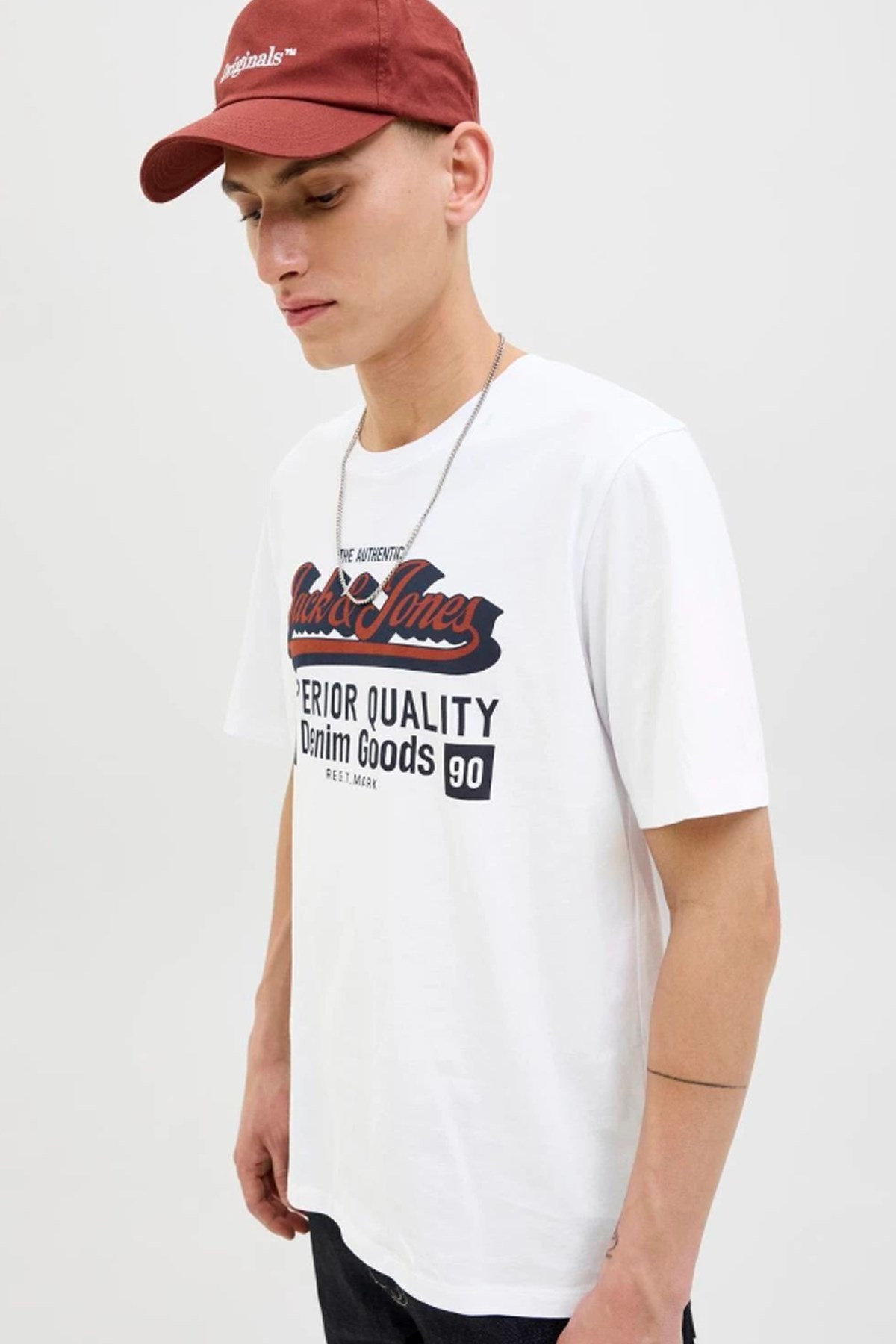 Jack & Jones Jjelogo Erkek Tişört 12279535 Beyaz