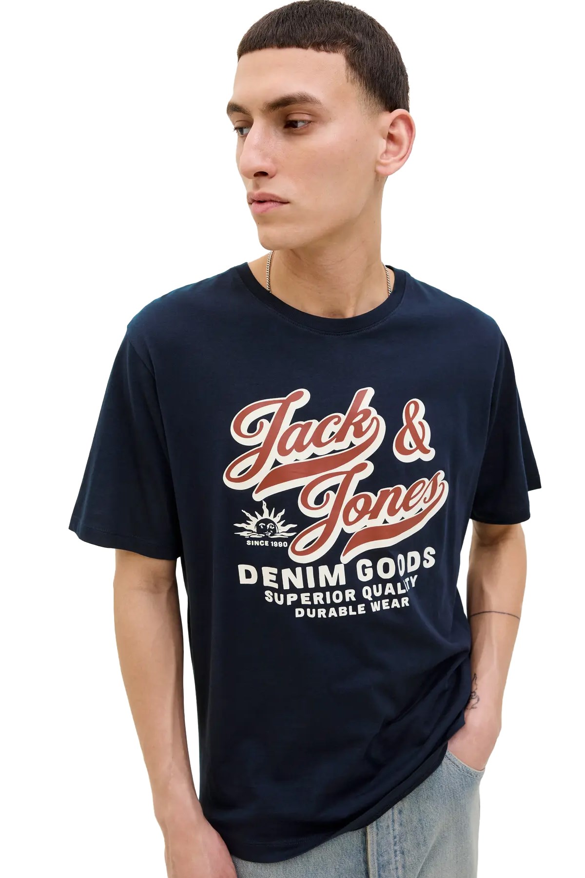 Jack & Jones Jjelogo Erkek Tişört 12279535 Mavi