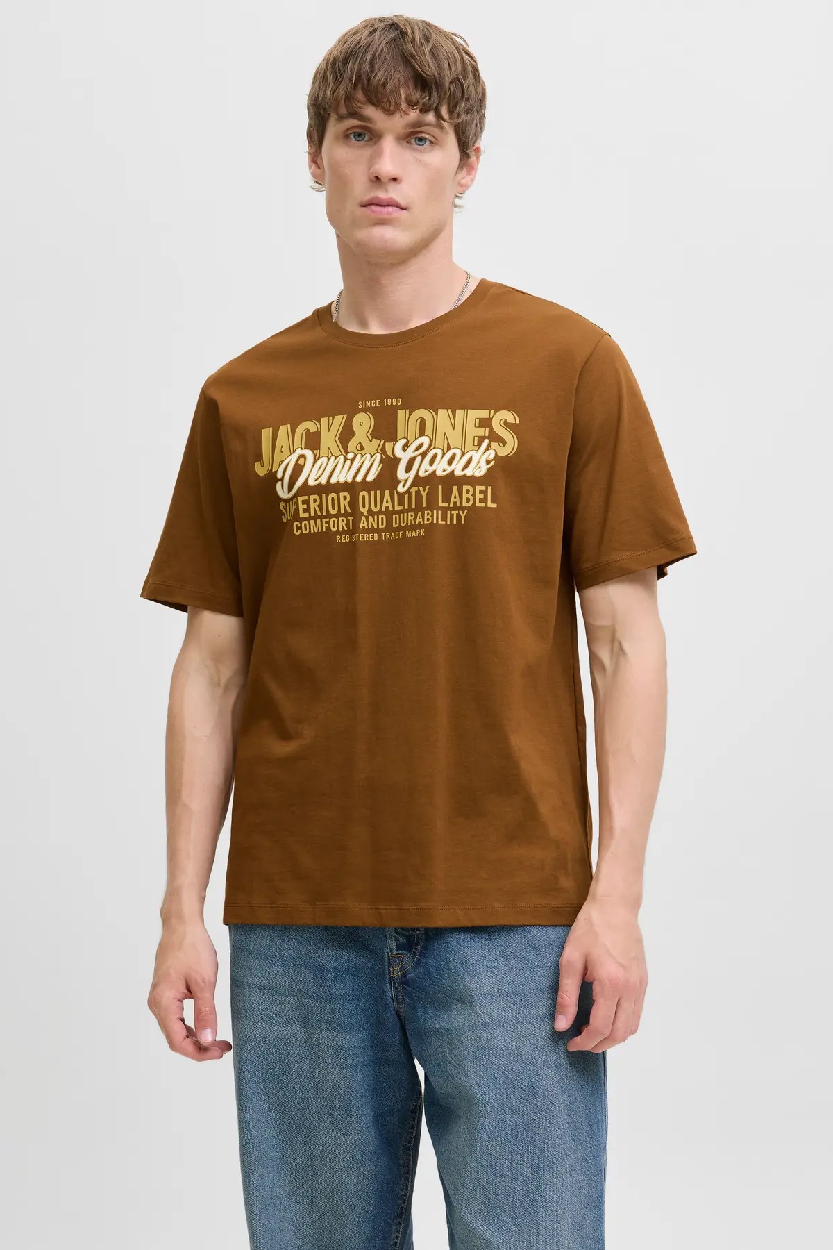 Jack & Jones Jjelogo Erkek Tişört 12279535 Turuncu