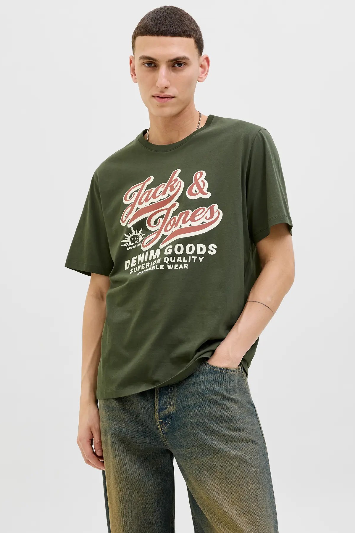 Jack & Jones Jjelogo Erkek Tişört 12279535 Yeşil