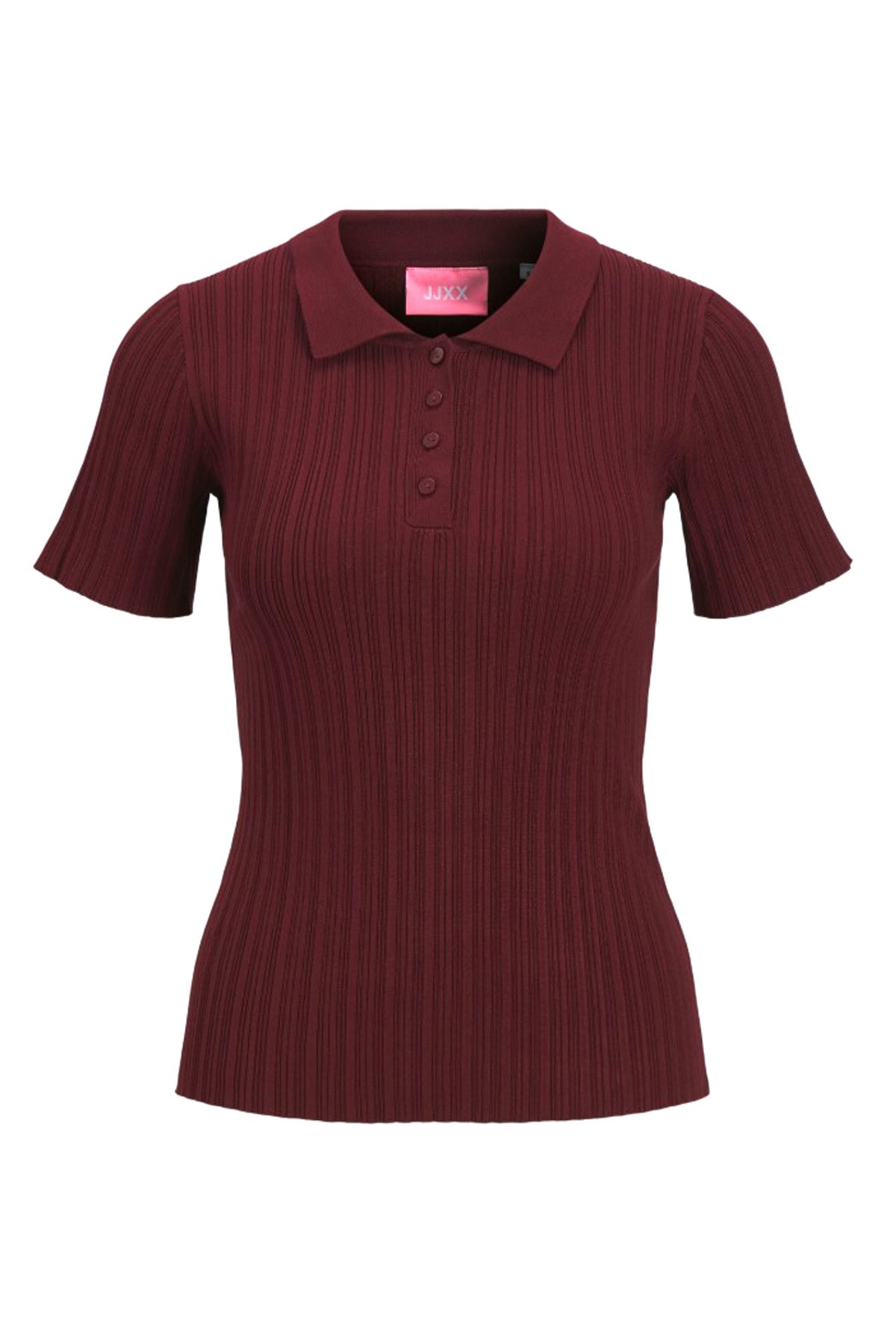 JJXX Kadın Polo Triko Tişört 12280289 Bordo