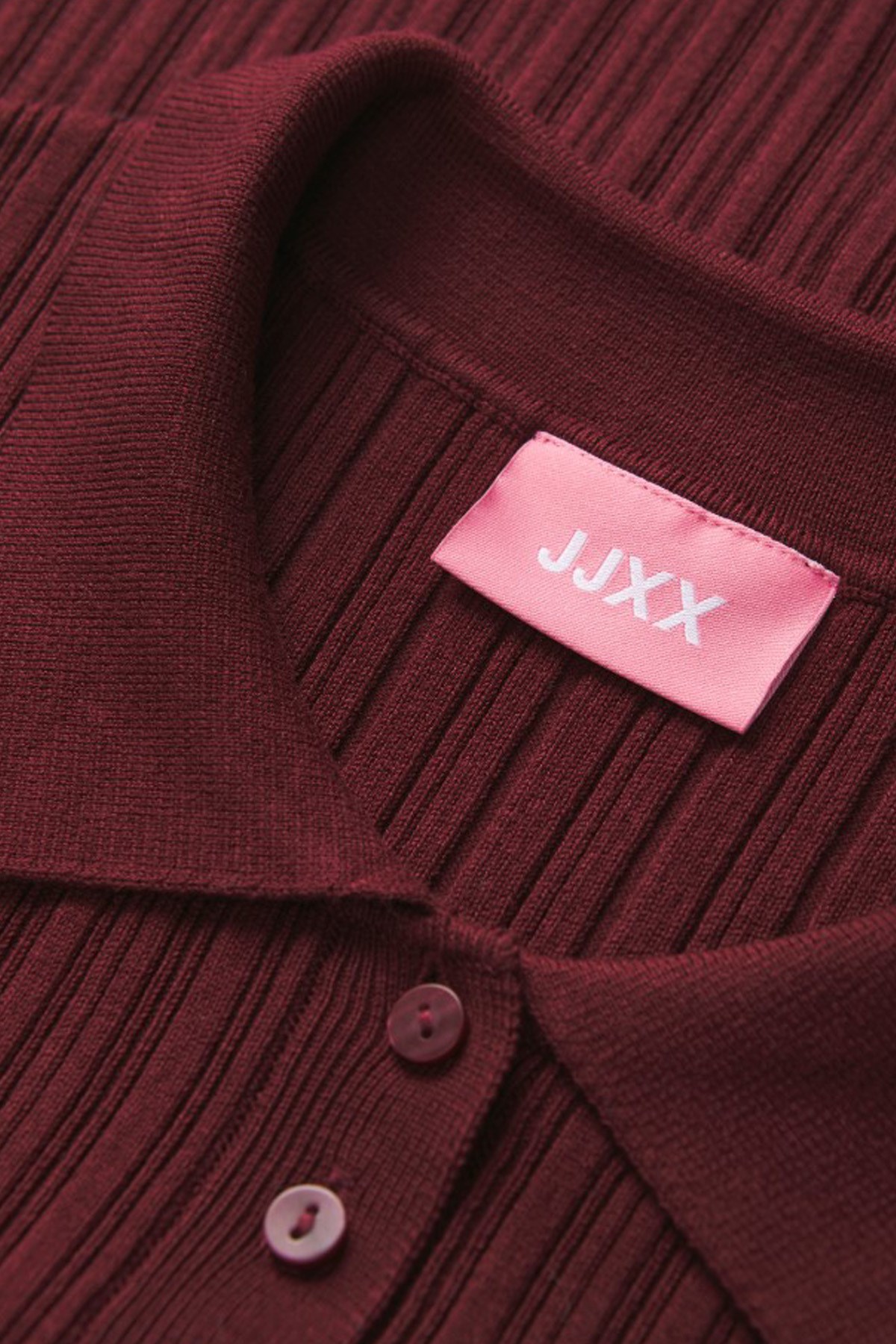 JJXX Kadın Polo Triko Tişört 12280289 Bordo