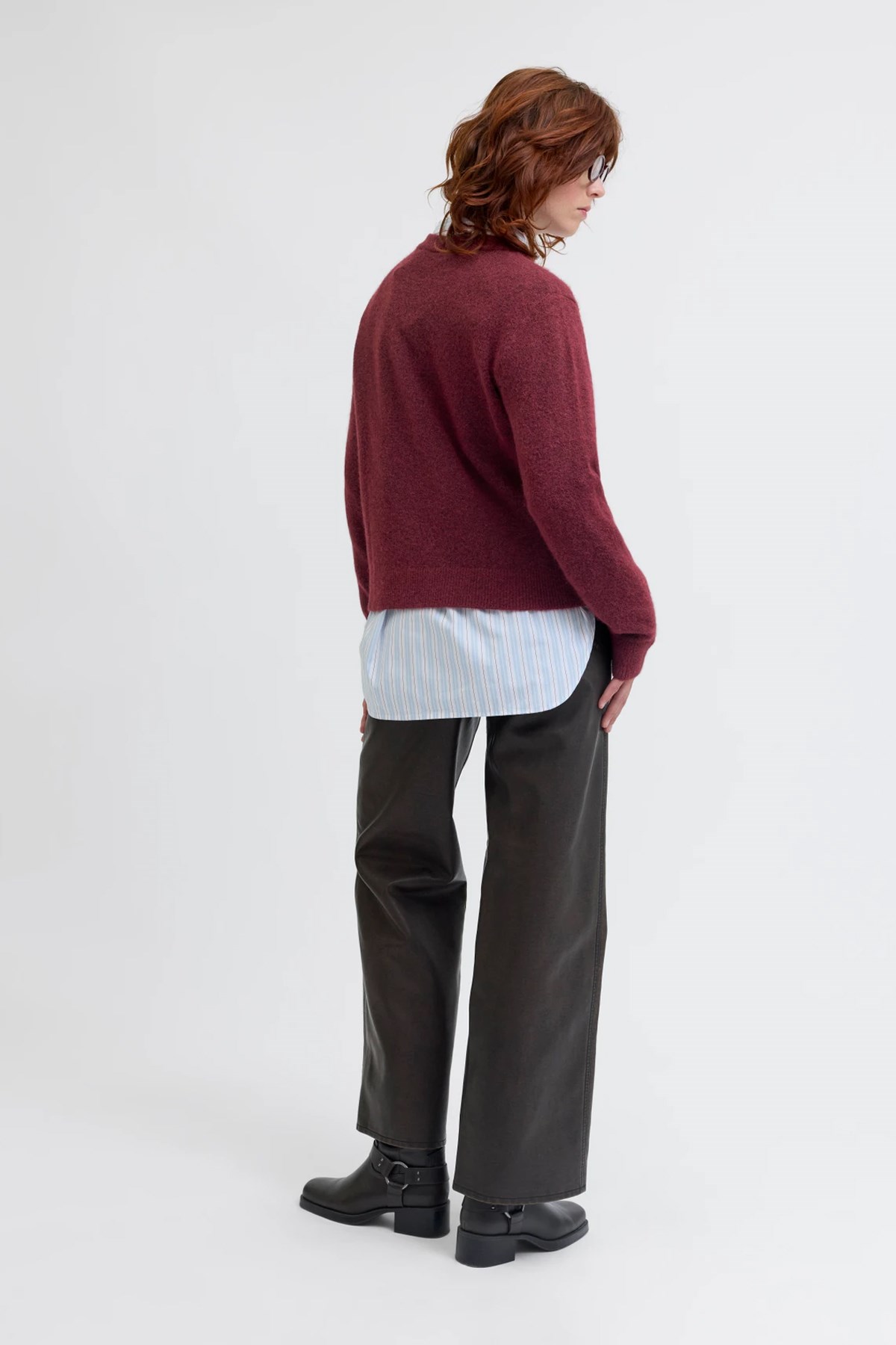 Jack & Jones Jxevi Crew Neck Knit Kadın Kazak Kırmızı