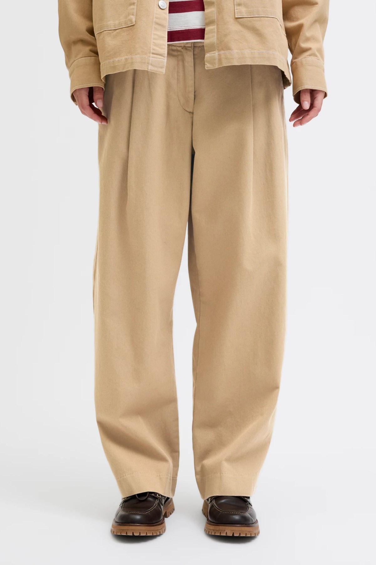 Jack & Jones Kadın Jxmaddy Pantolon 12282465 Kahverengi