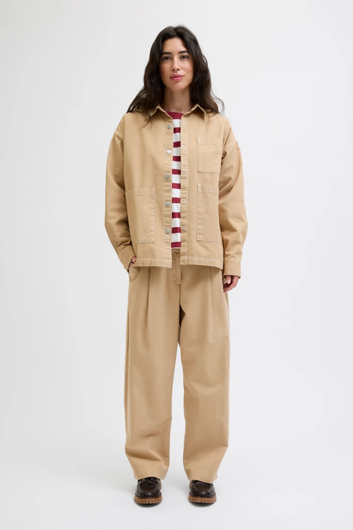 Jack & Jones Kadın Jxmaddy Pantolon 12282465 Kahverengi