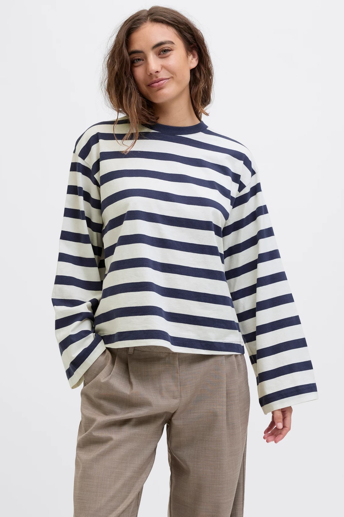 Jack & Jones Jxlona Stripe Kadın Tişört Lacivert