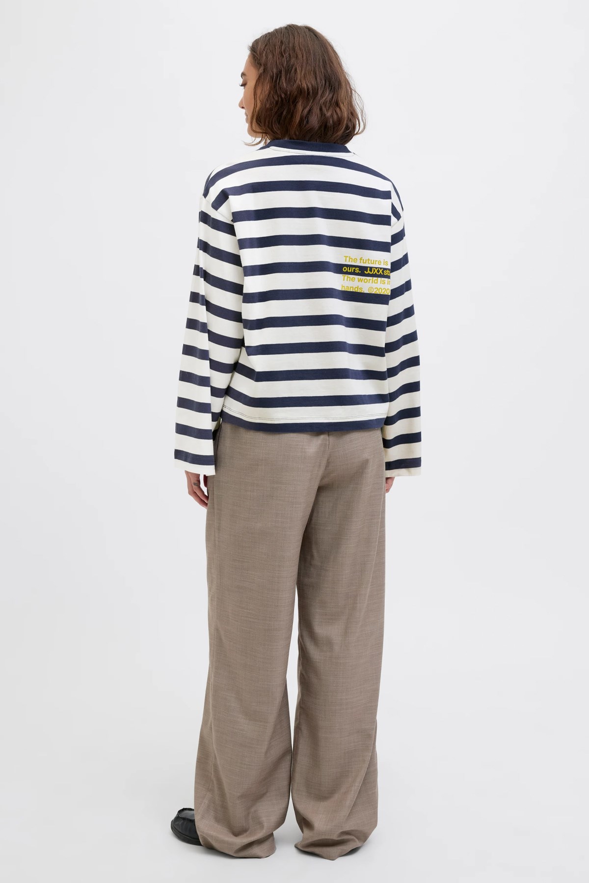 Jack & Jones Jxlona Stripe Kadın Tişört Lacivert
