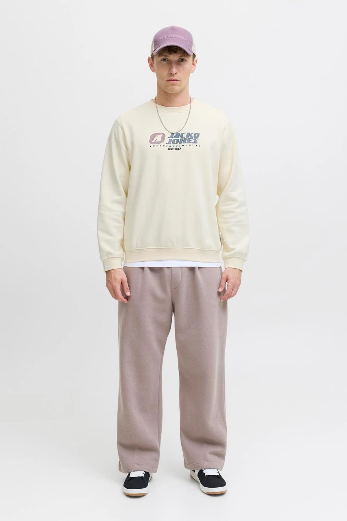 Jack & Jones Jcotier Print Erkek Sweatshirt Bej