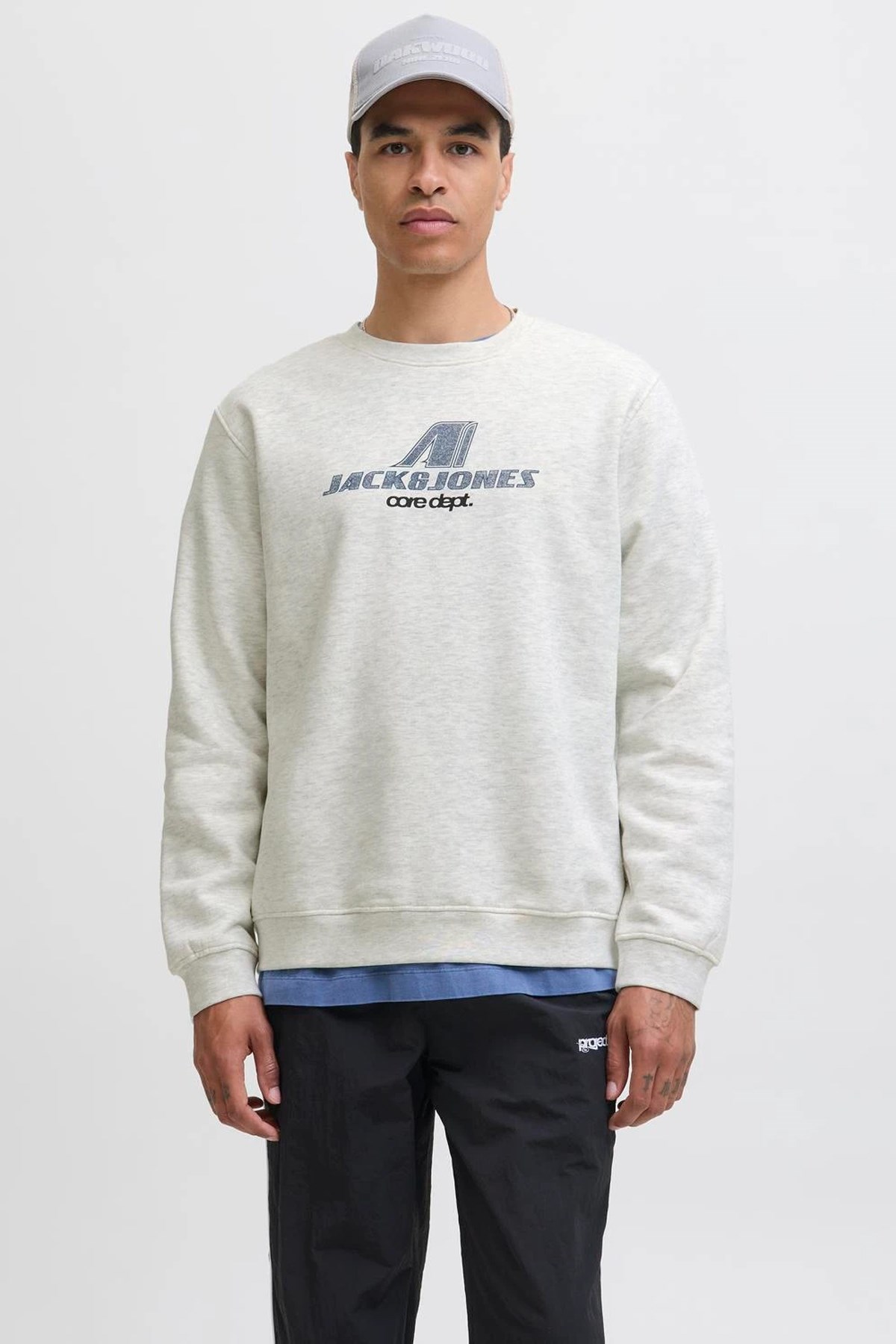 Jack & Jones Jcotier Print Erkek Sweatshirt Beyaz