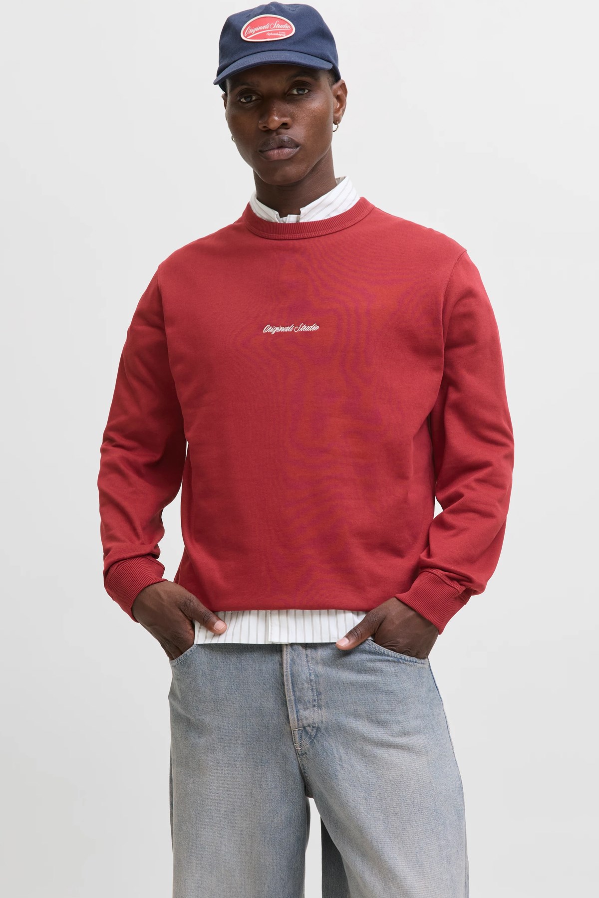Jack & Jones Jornorrebro Erkek Sweatshirt Kırmızı