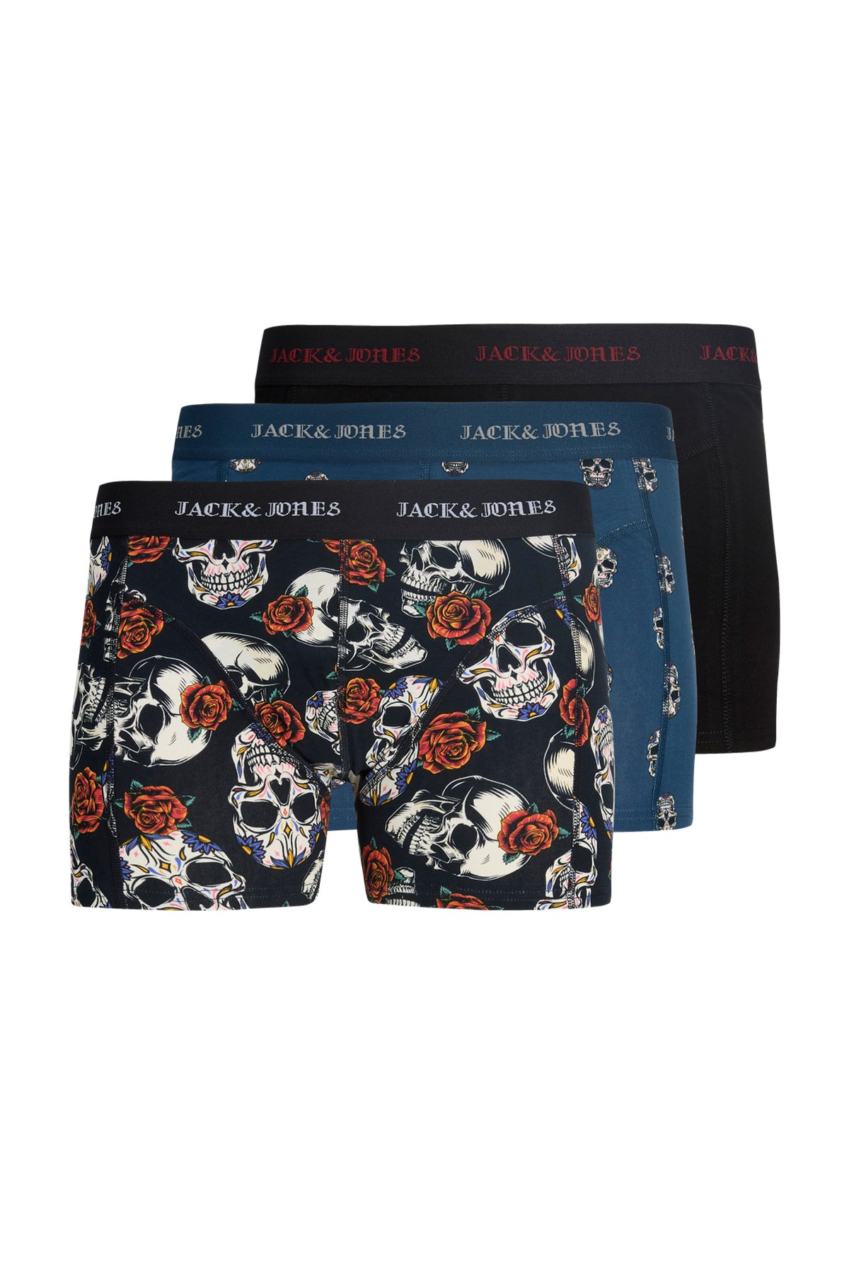Jack & Jones Erkek Jacmurphy 3 Pack Boxer 12283379 Mavi