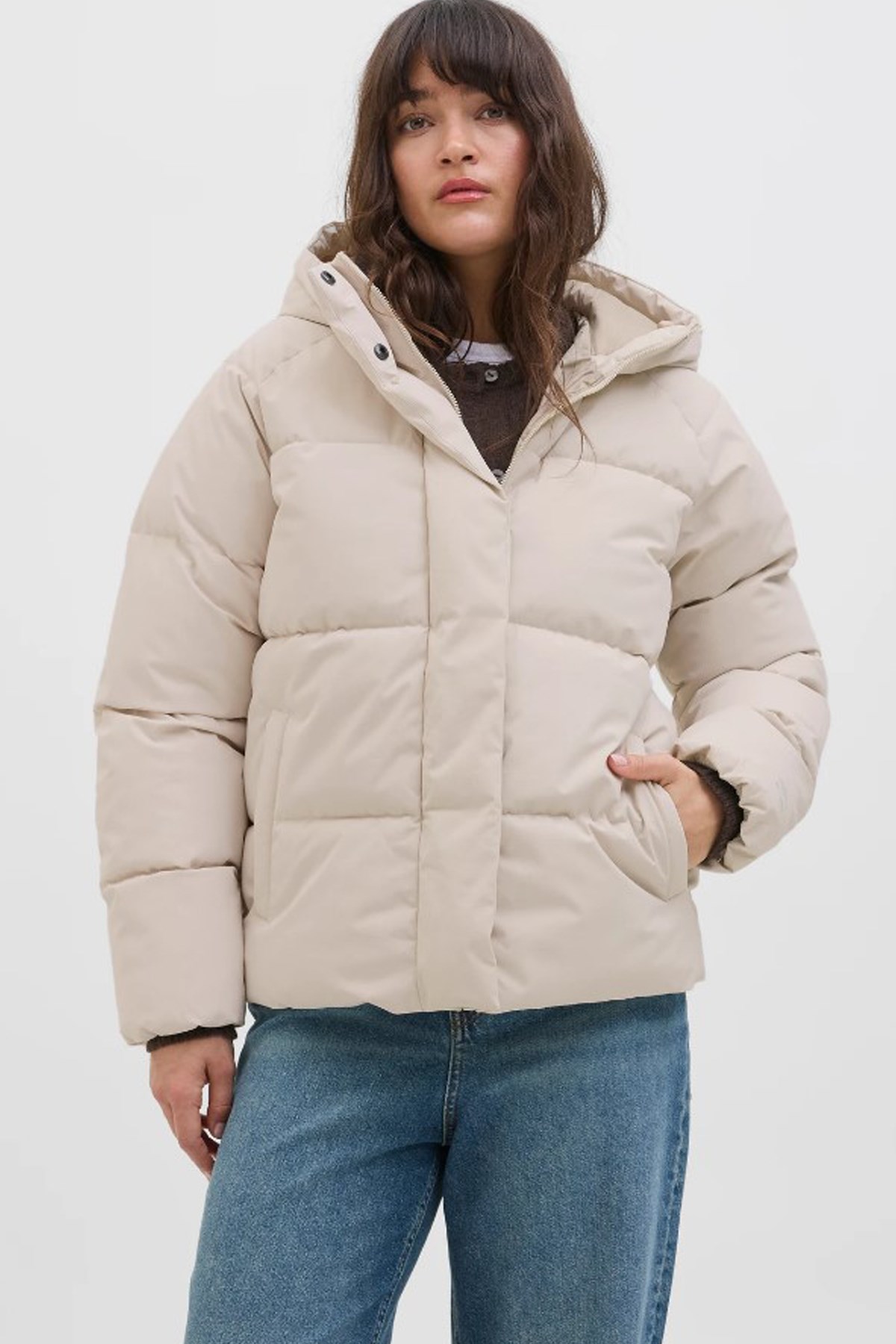 Jack & Jones Jxglobal Kadın Mont 12283784 Beyaz