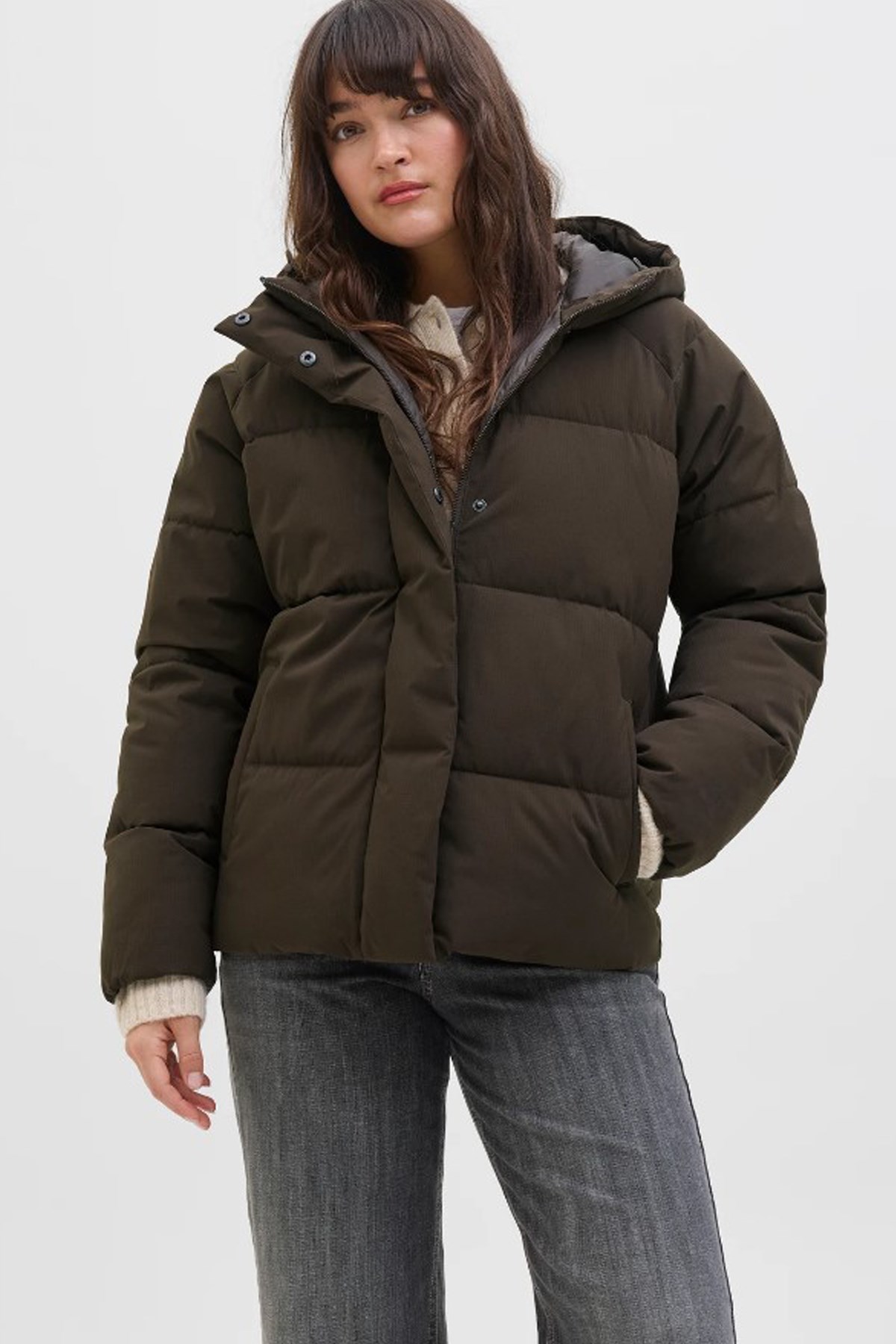 Jack & Jones Jxglobal Kadın Mont 12283784 Kahverengi